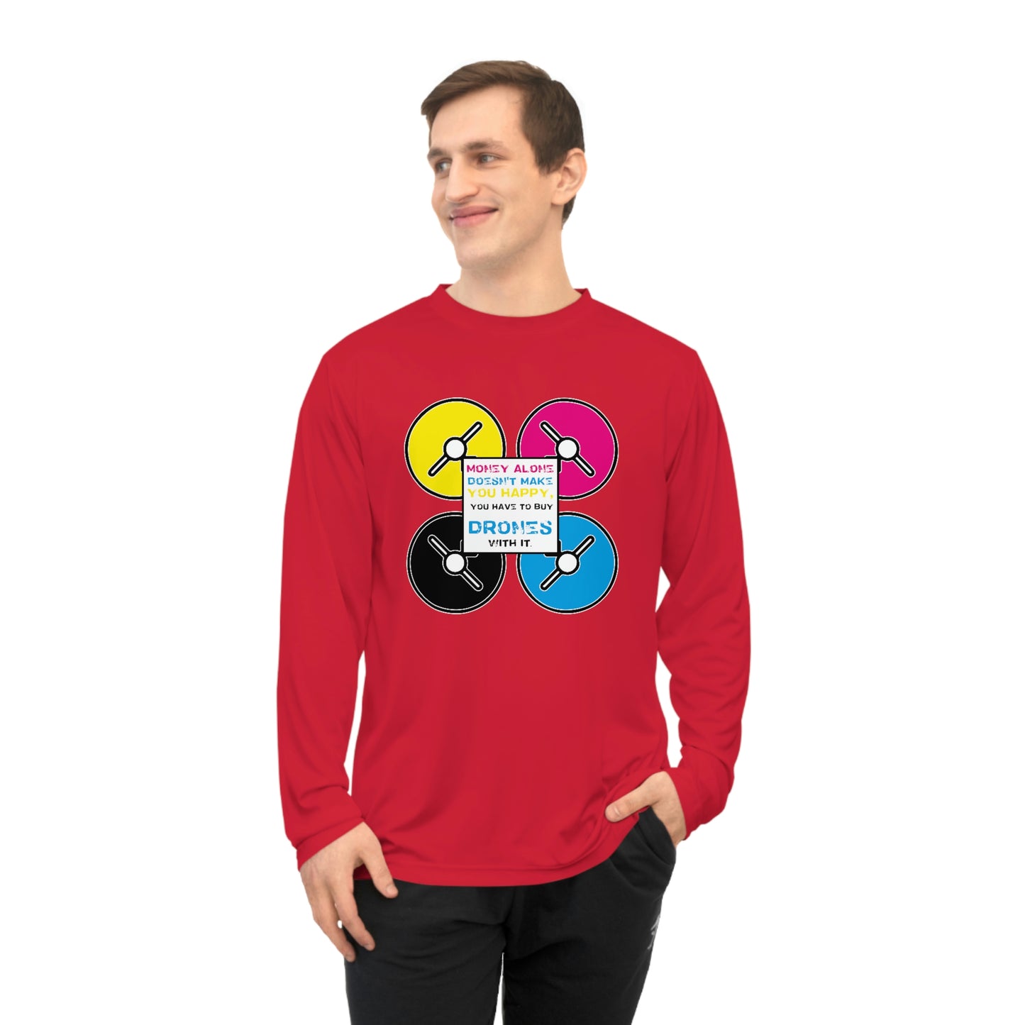 Happy Drones Unisex Performance Long Sleeve Shirt