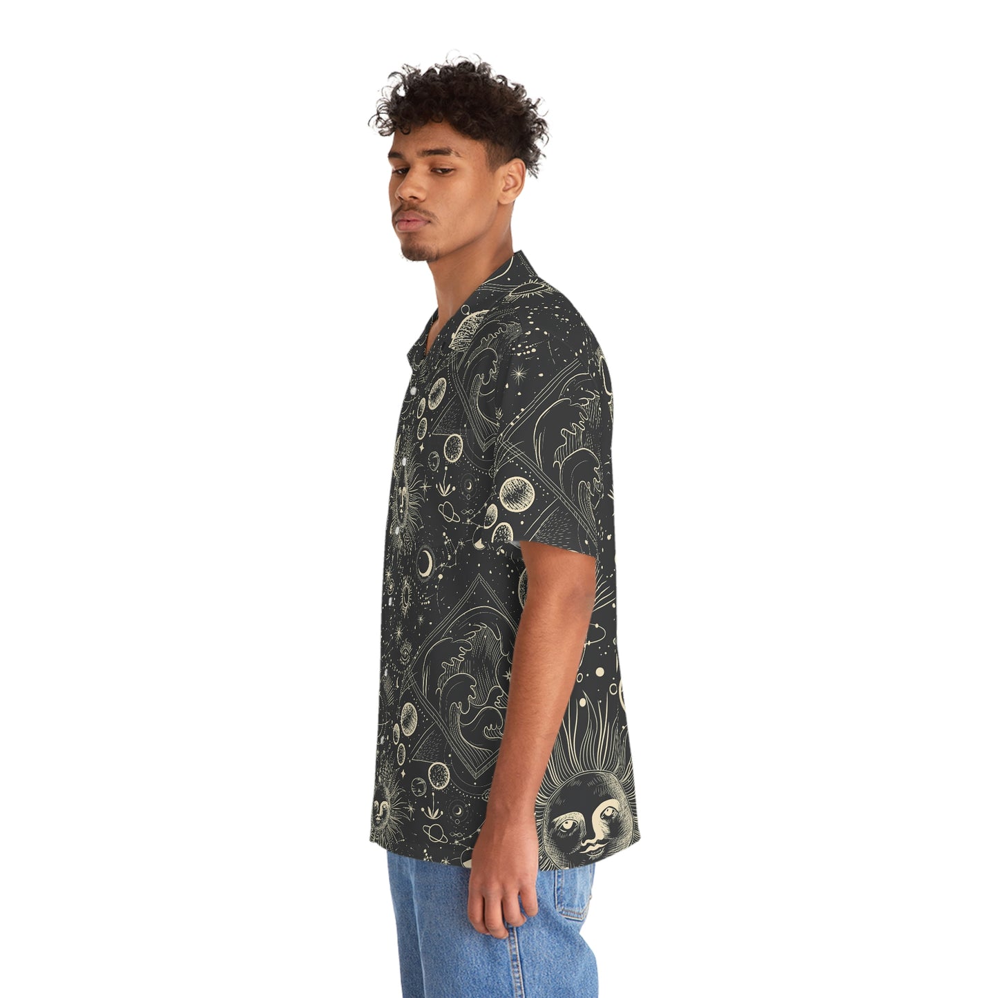 Sonne Mond und Sterne Men's Hawaiian Shirt (AOP)