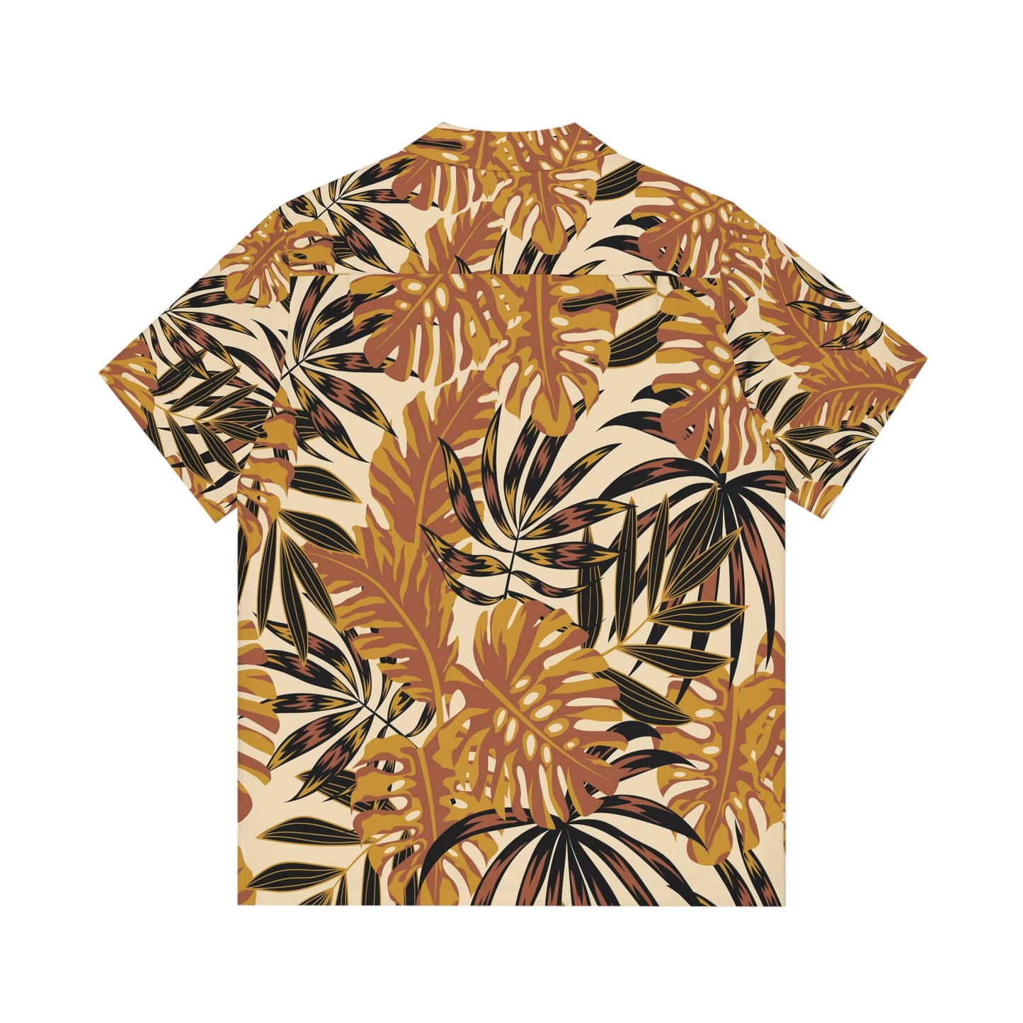 palm leaves brown Men's Hawaiian Shirt (AOP)