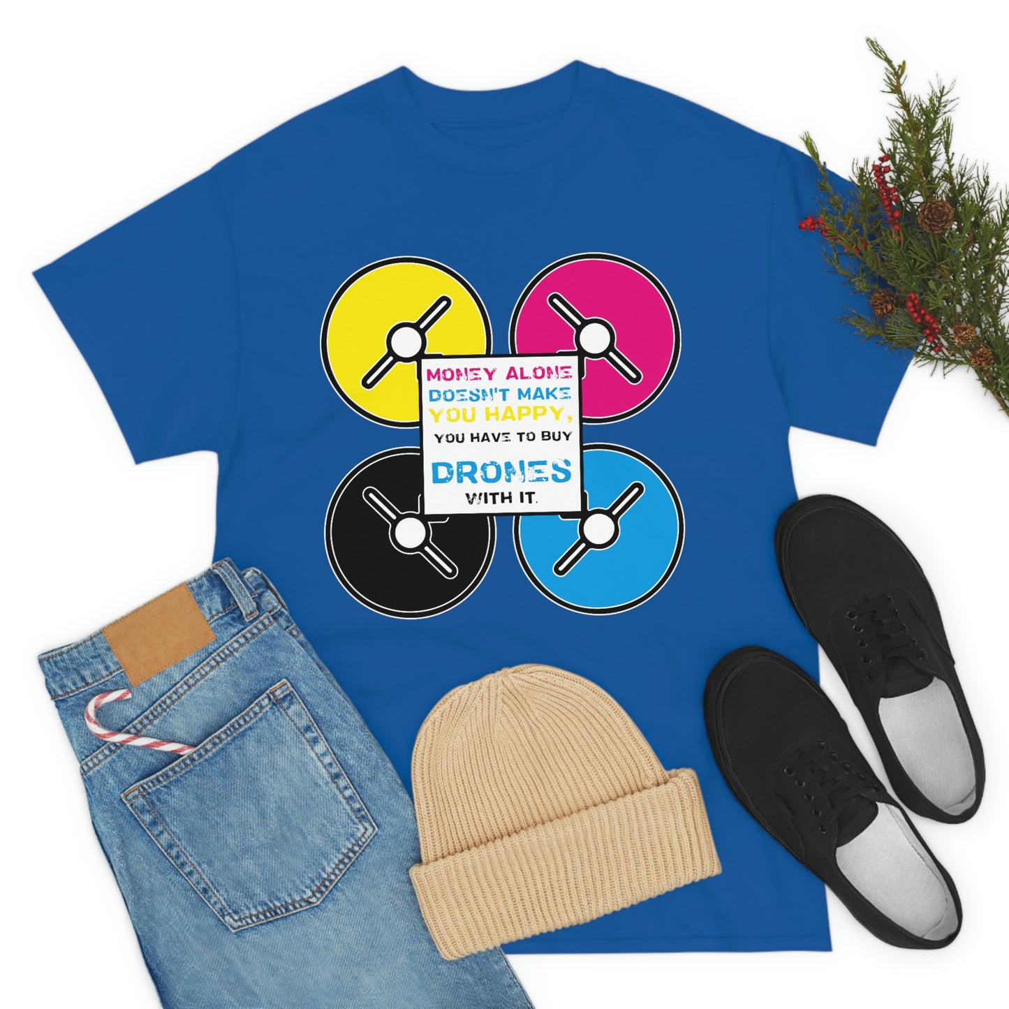 Happy Drones Unisex Heavy Cotton Tee