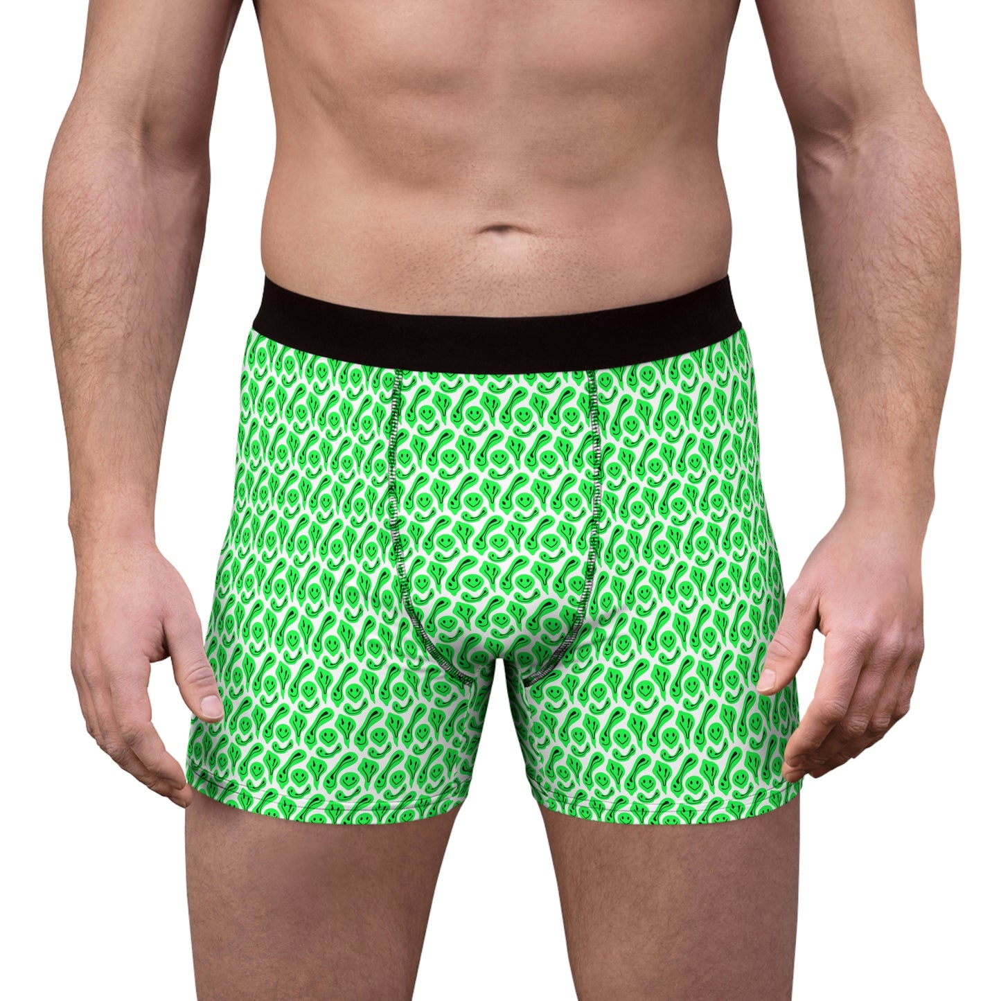 Liquide Green Smileys Men's Boxer Briefs
