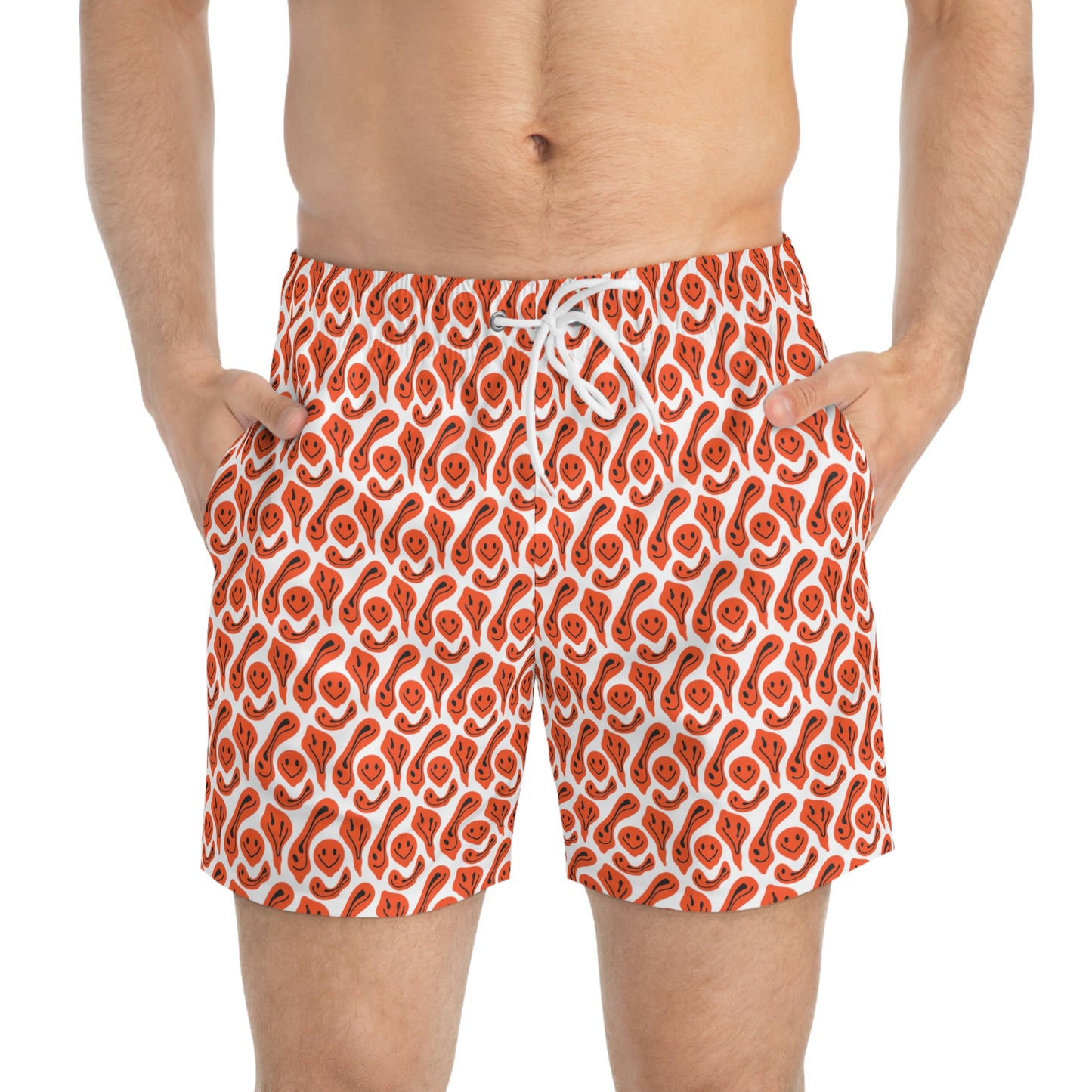 Liquid Red Smileys Swim Trunks