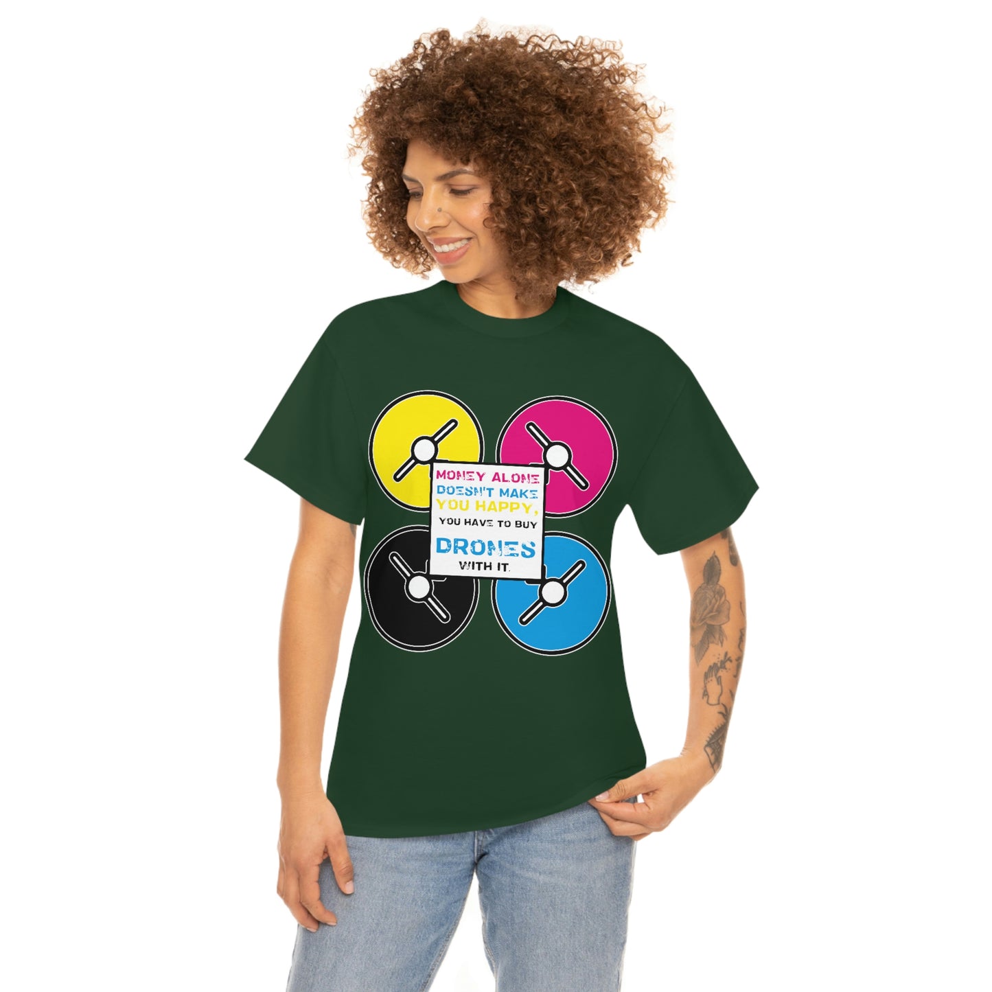 Happy Drones Unisex Heavy Cotton Tee