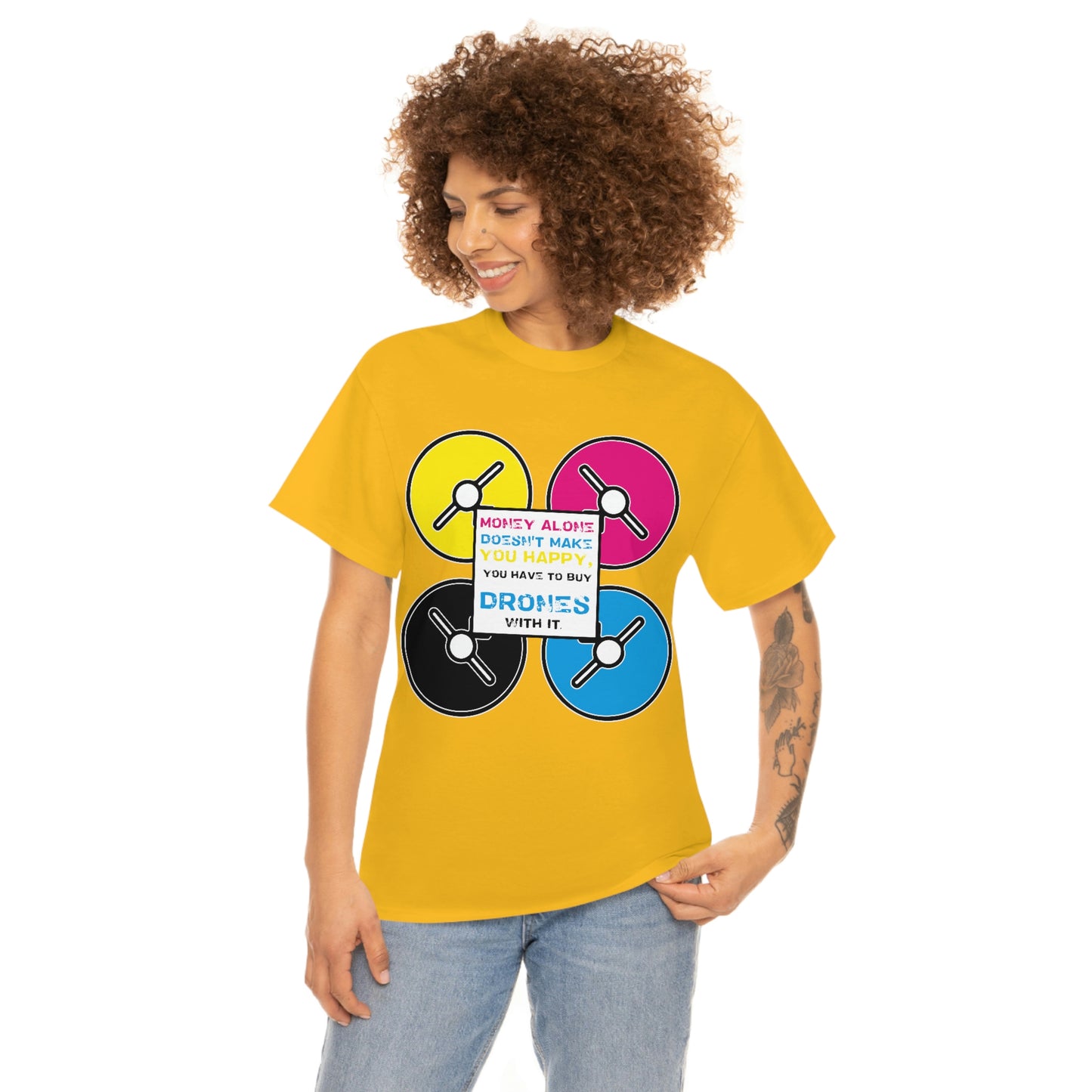 Happy Drones Unisex Heavy Cotton Tee