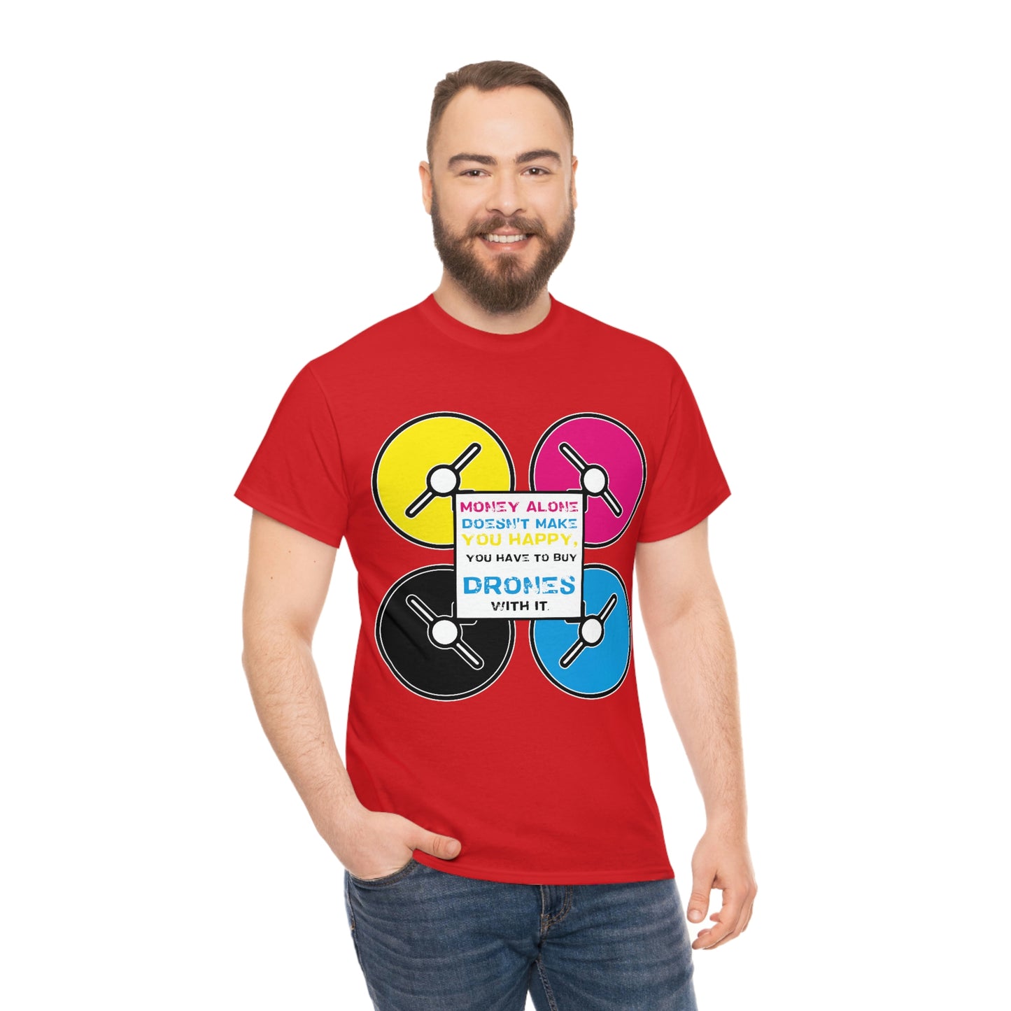 Happy Drones Unisex Heavy Cotton Tee