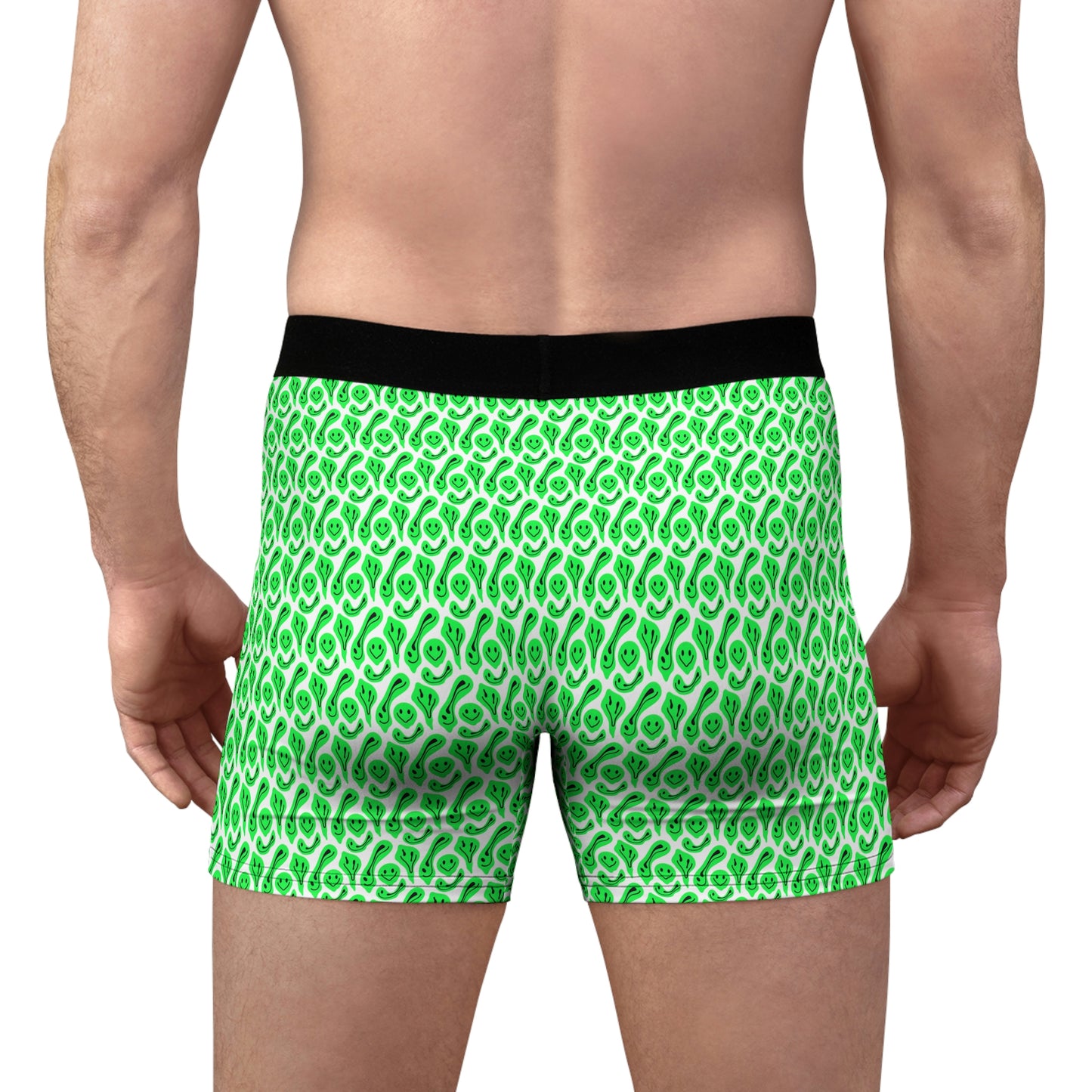 Liquide Green Smileys Men's Boxer Briefs