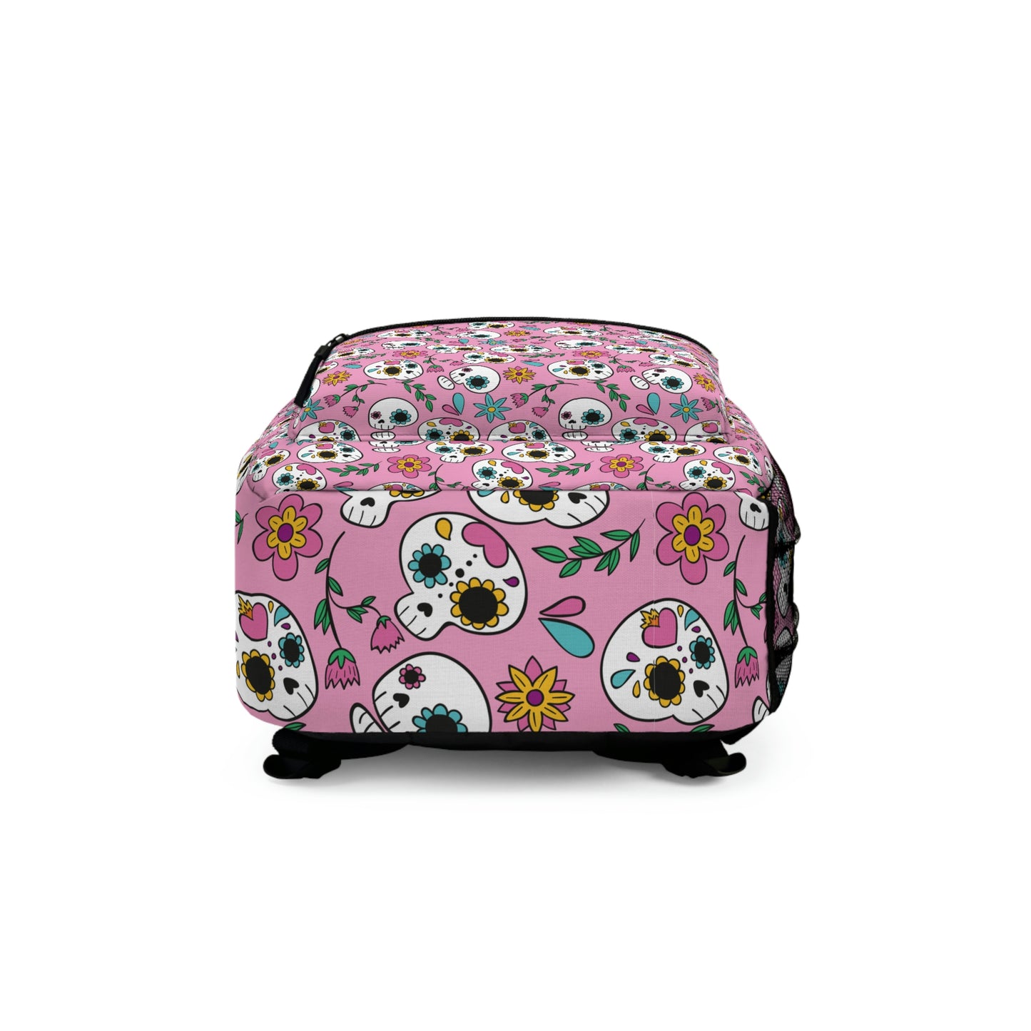 Skull Pink Flowers Backpack
