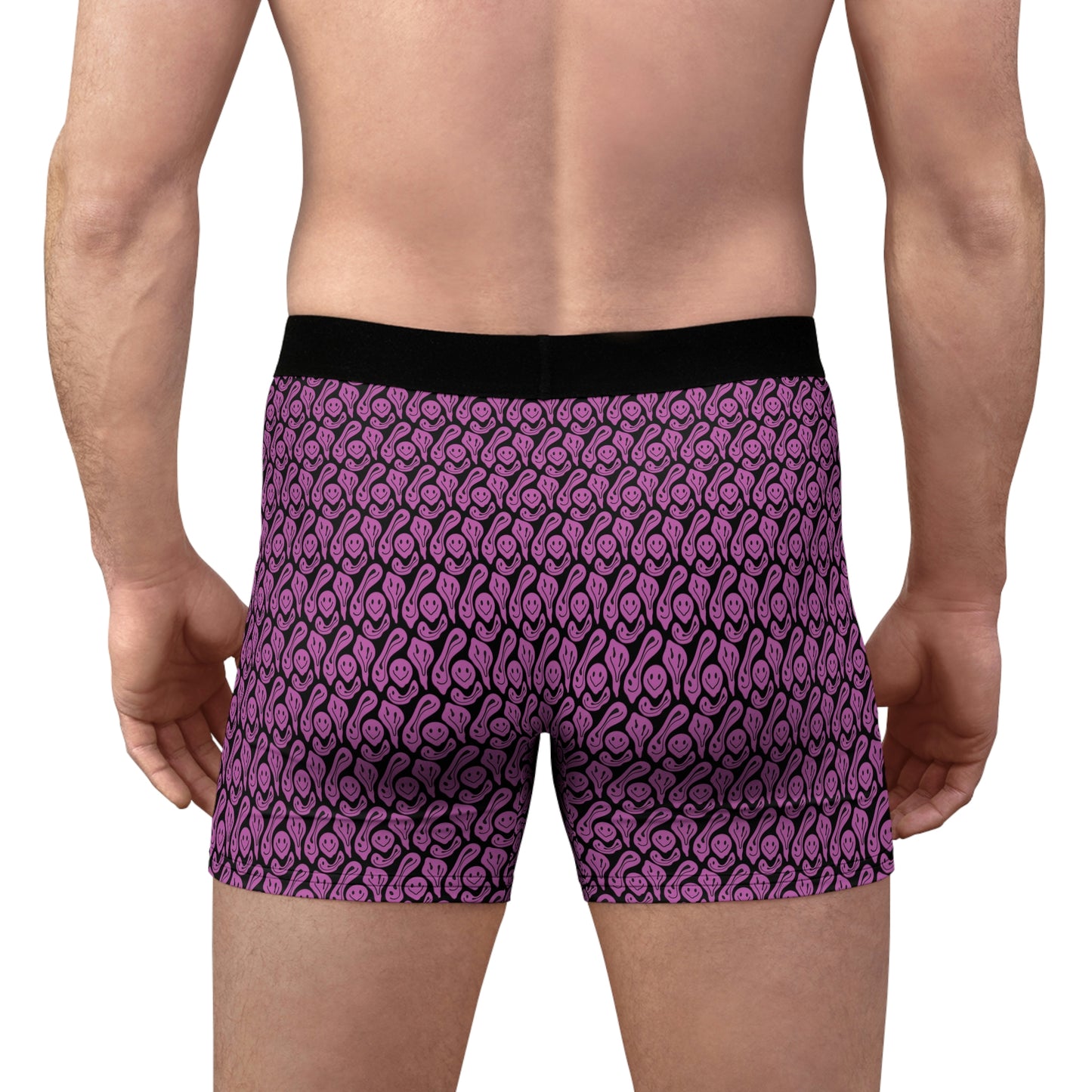 Liquide Black Pink Smileys Men's Boxer Briefs