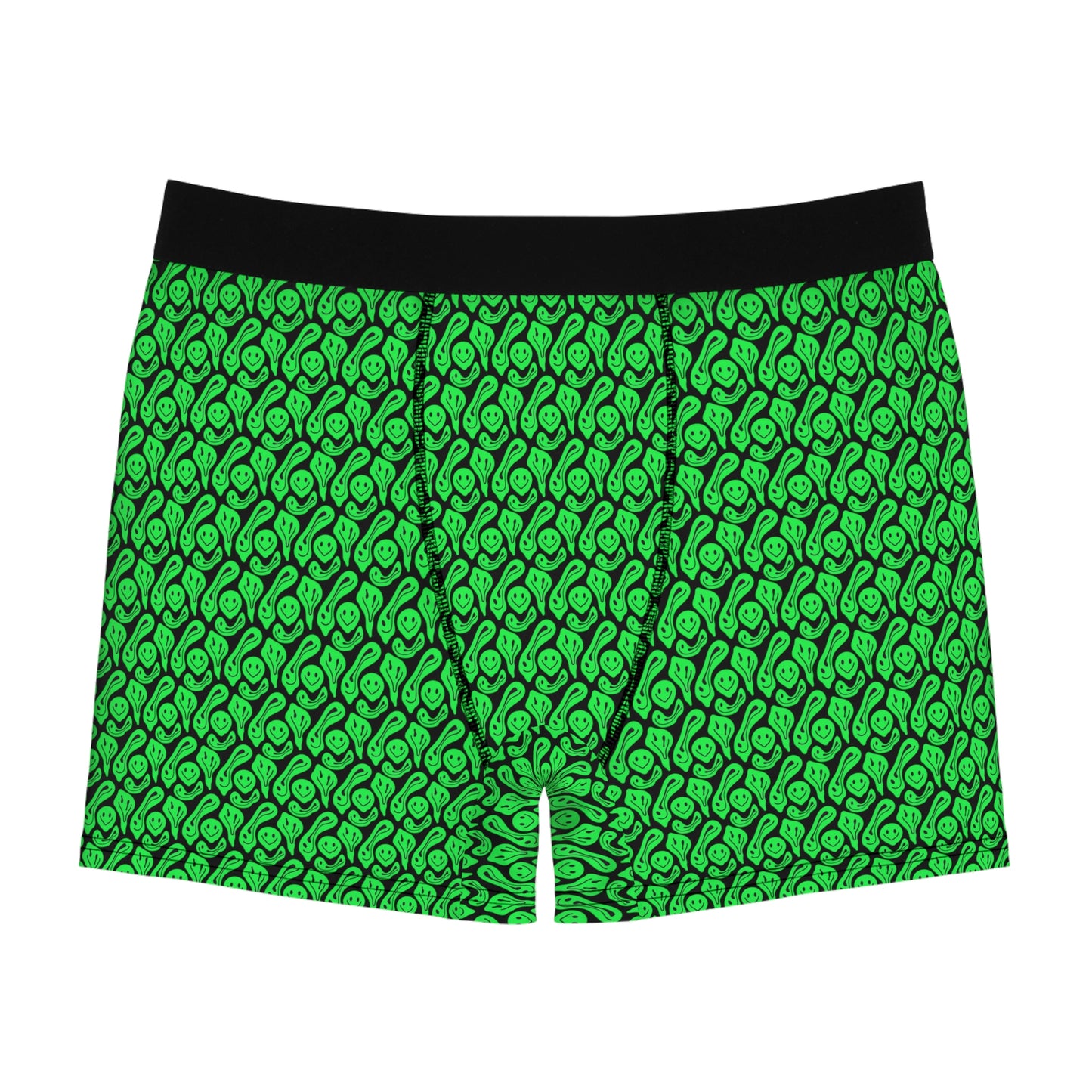 Liquide Black Green Smileys Men's Boxer Briefs