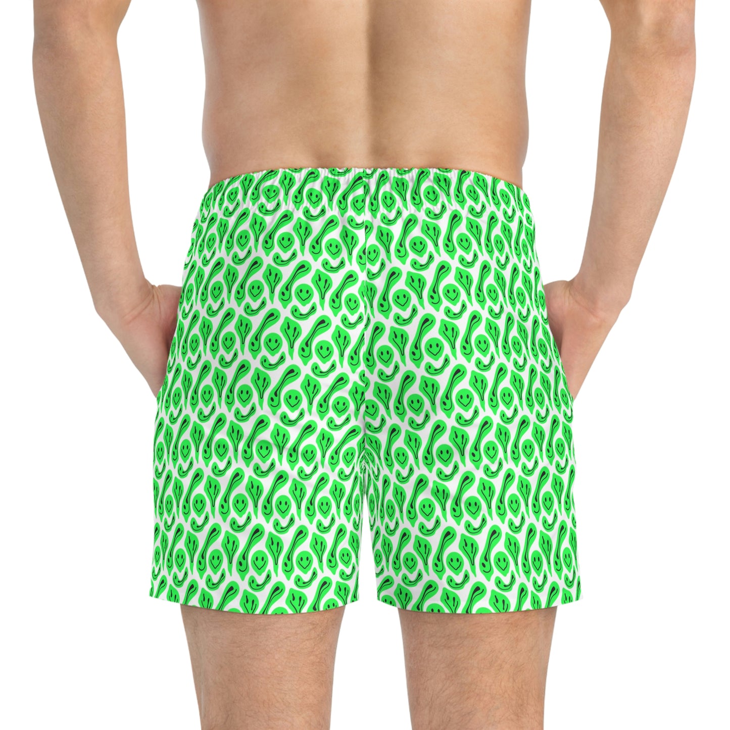 Liquid Green Smileys Swim Trunks