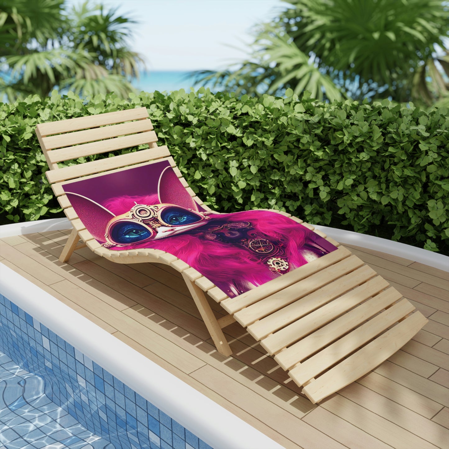 Cool Cat Pink Beach Towels