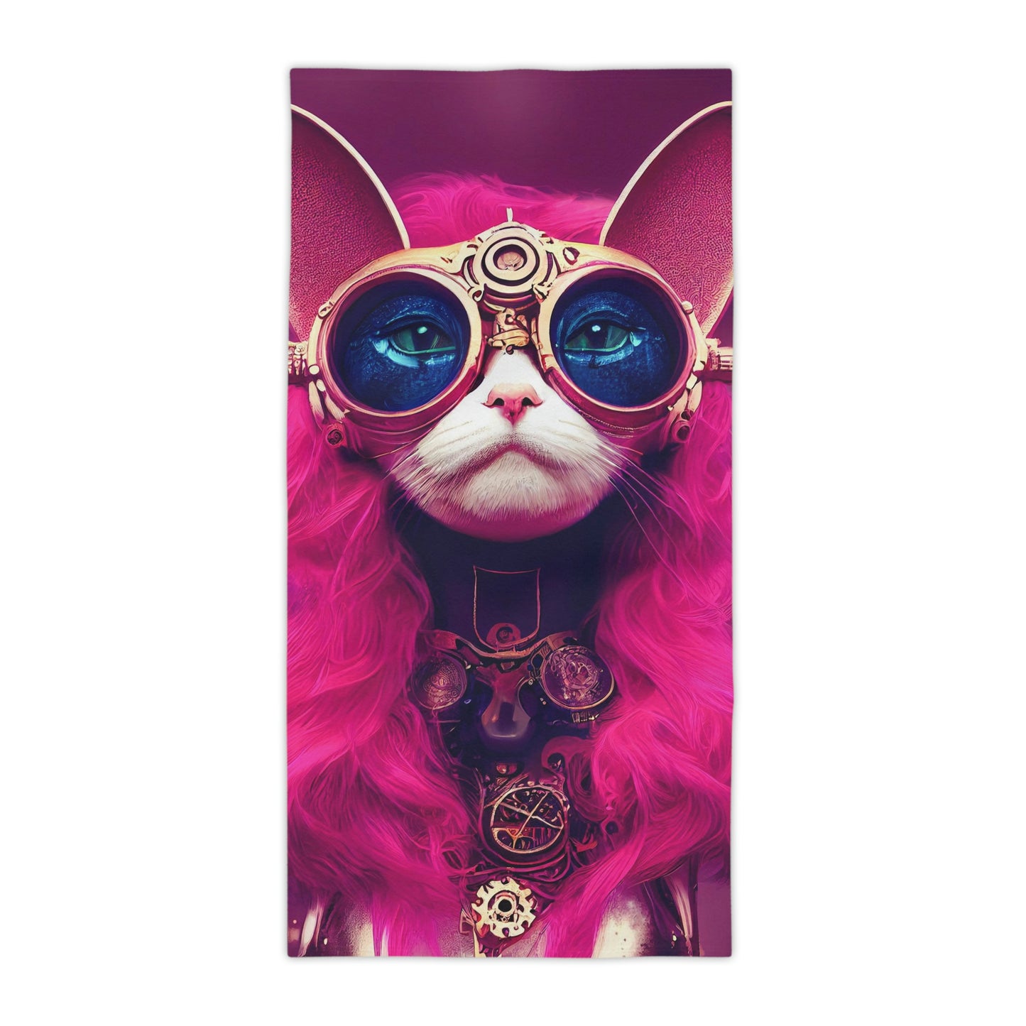 Cool Cat Pink Beach Towels