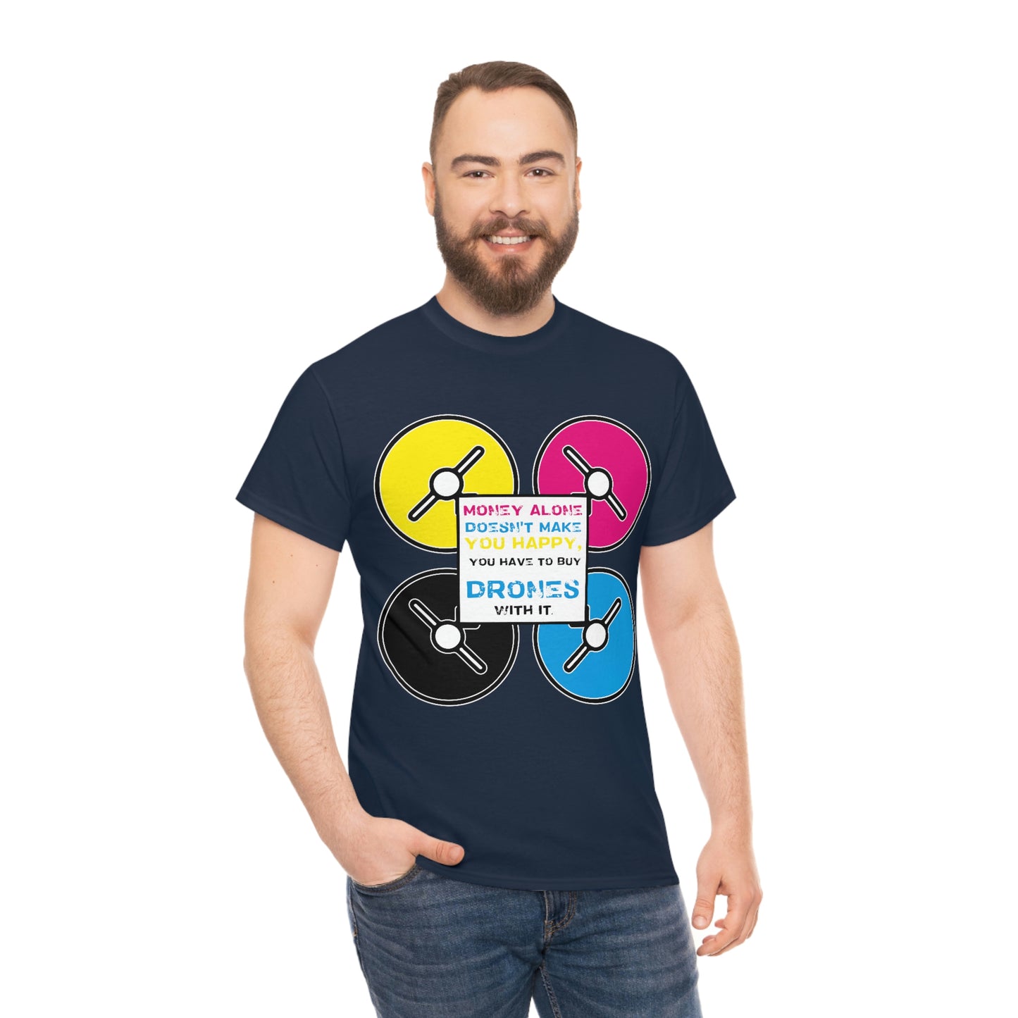 Happy Drones Unisex Heavy Cotton Tee