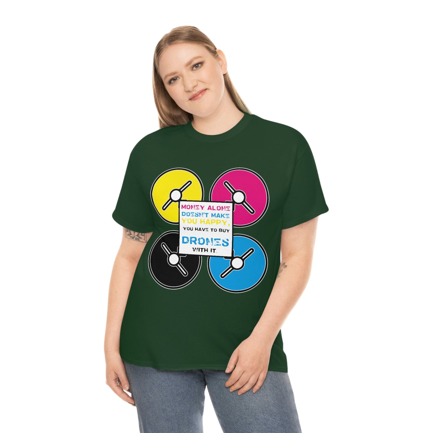 Happy Drones Unisex Heavy Cotton Tee