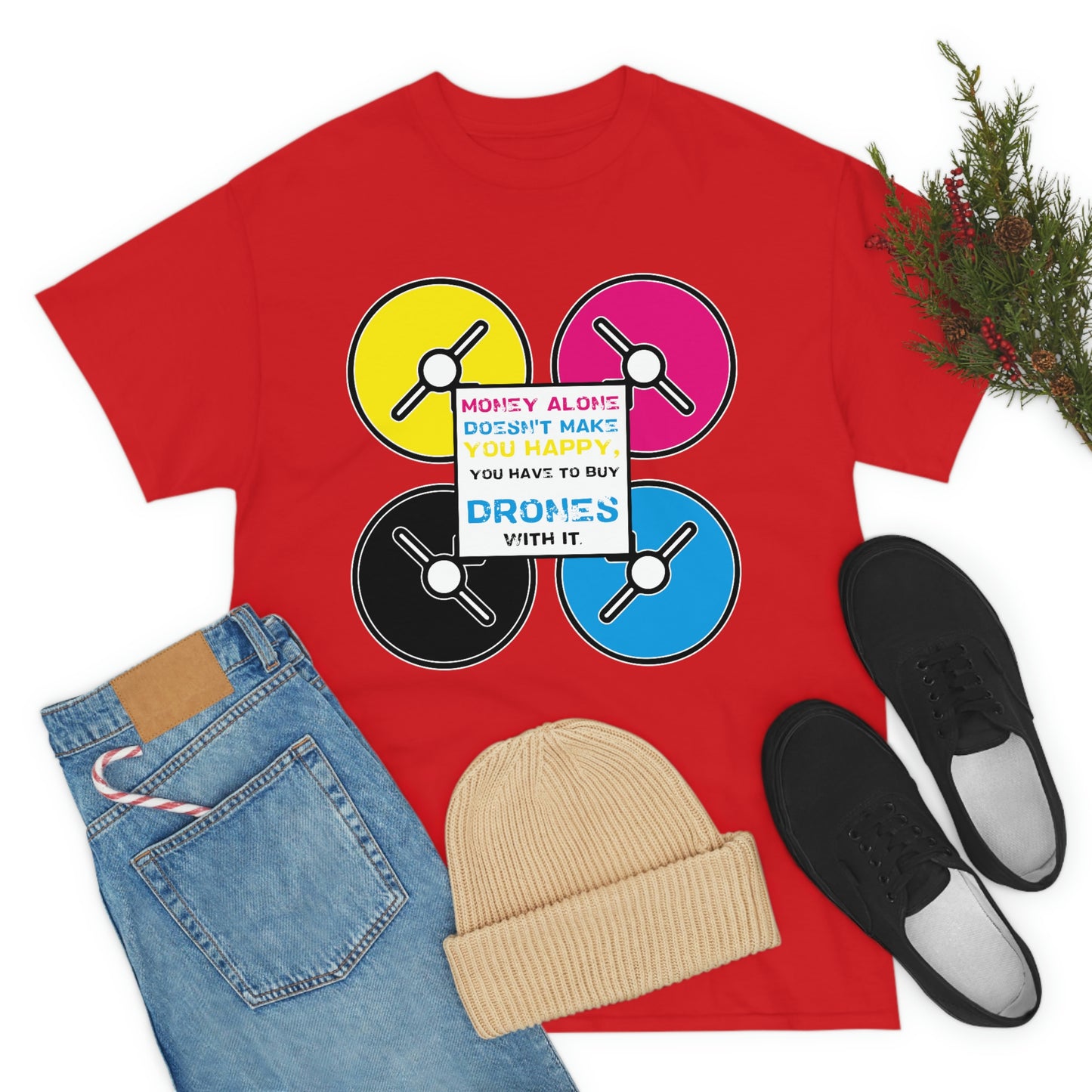 Happy Drones Unisex Heavy Cotton Tee