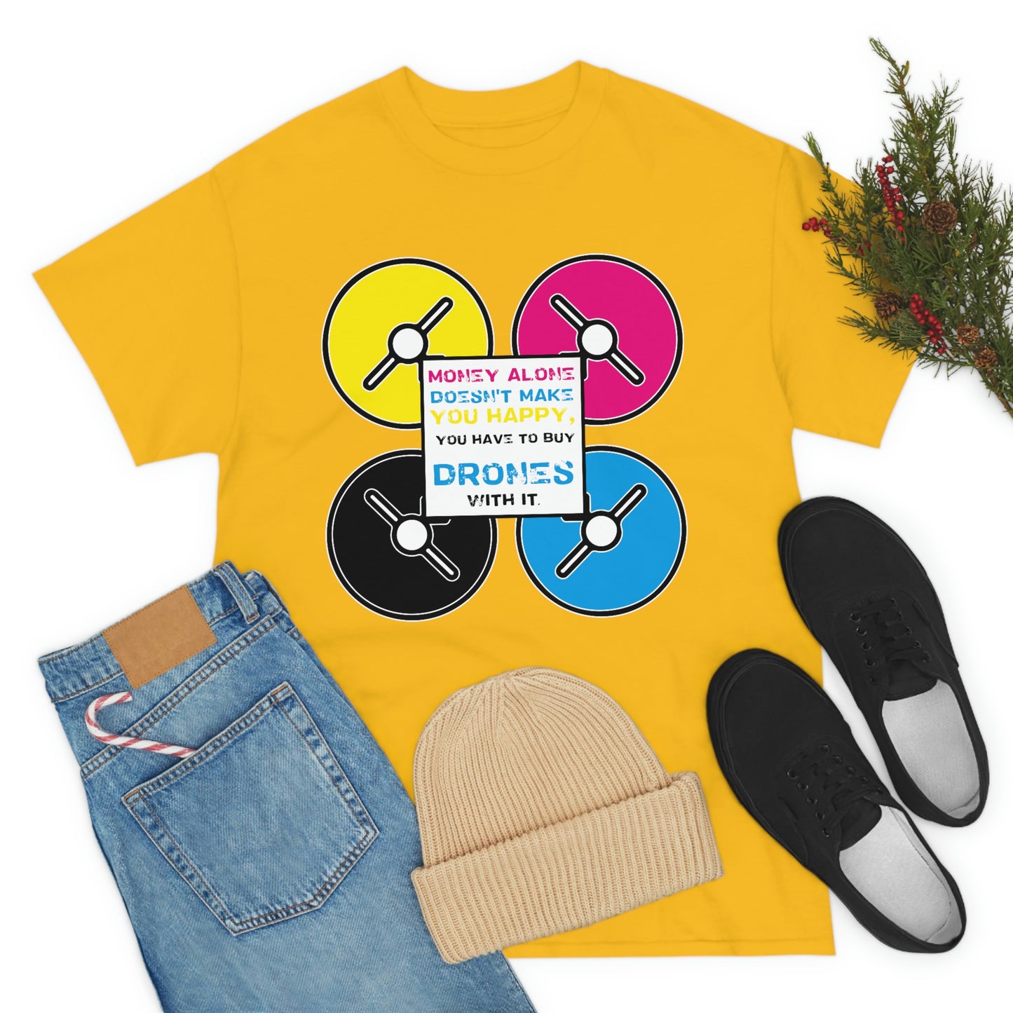 Happy Drones Unisex Heavy Cotton Tee