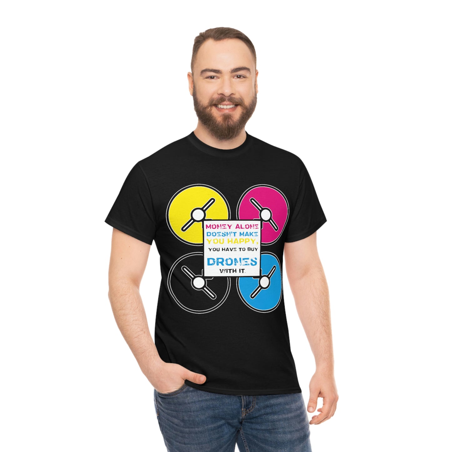 Happy Drones Unisex Heavy Cotton Tee