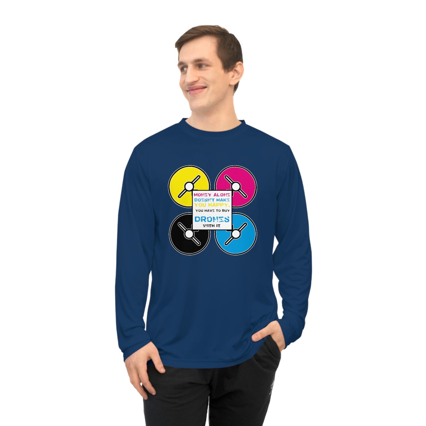 Happy Drones Unisex Performance Long Sleeve Shirt