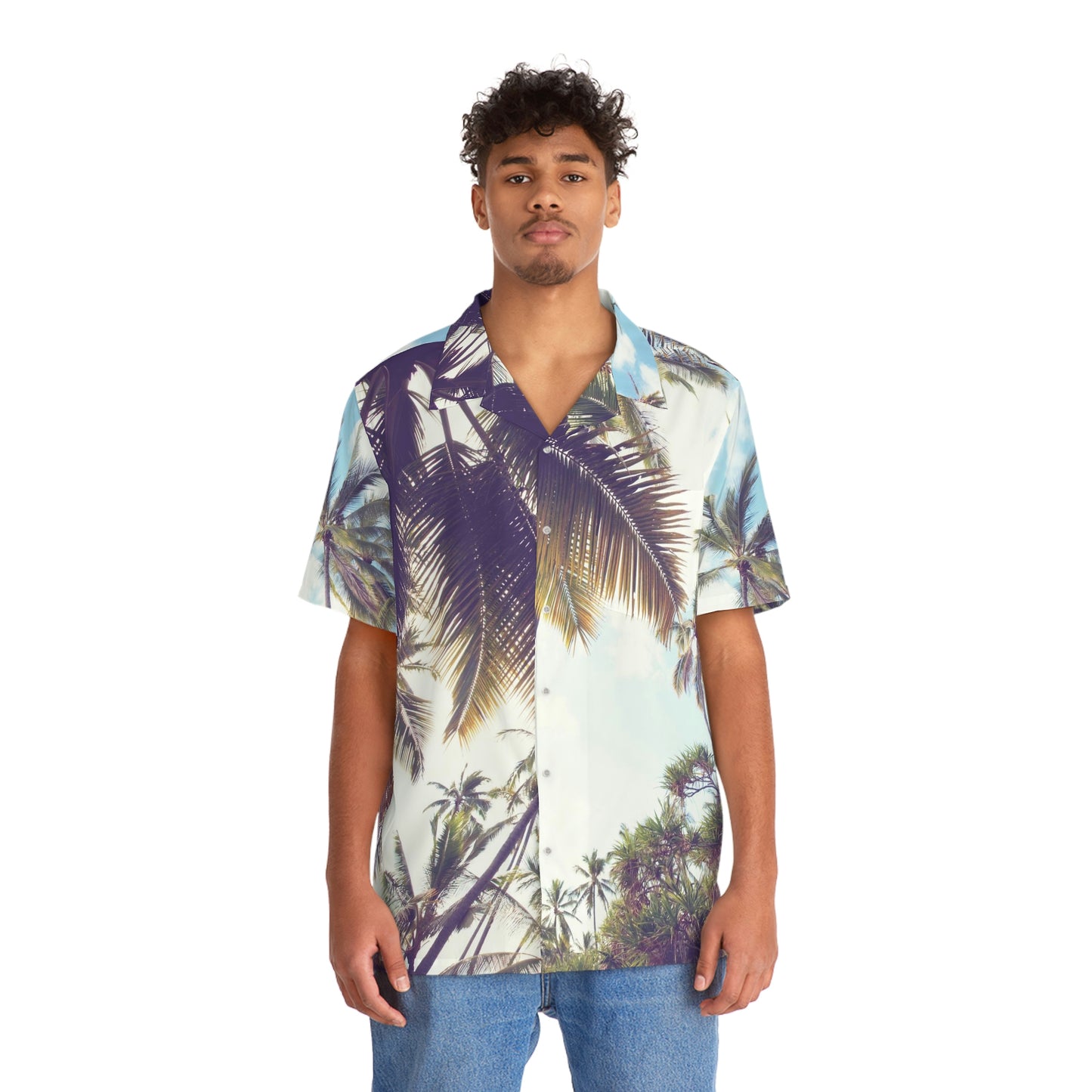 Beverly Hills palm leaves Men's Hawaiian Shirt (AOP)