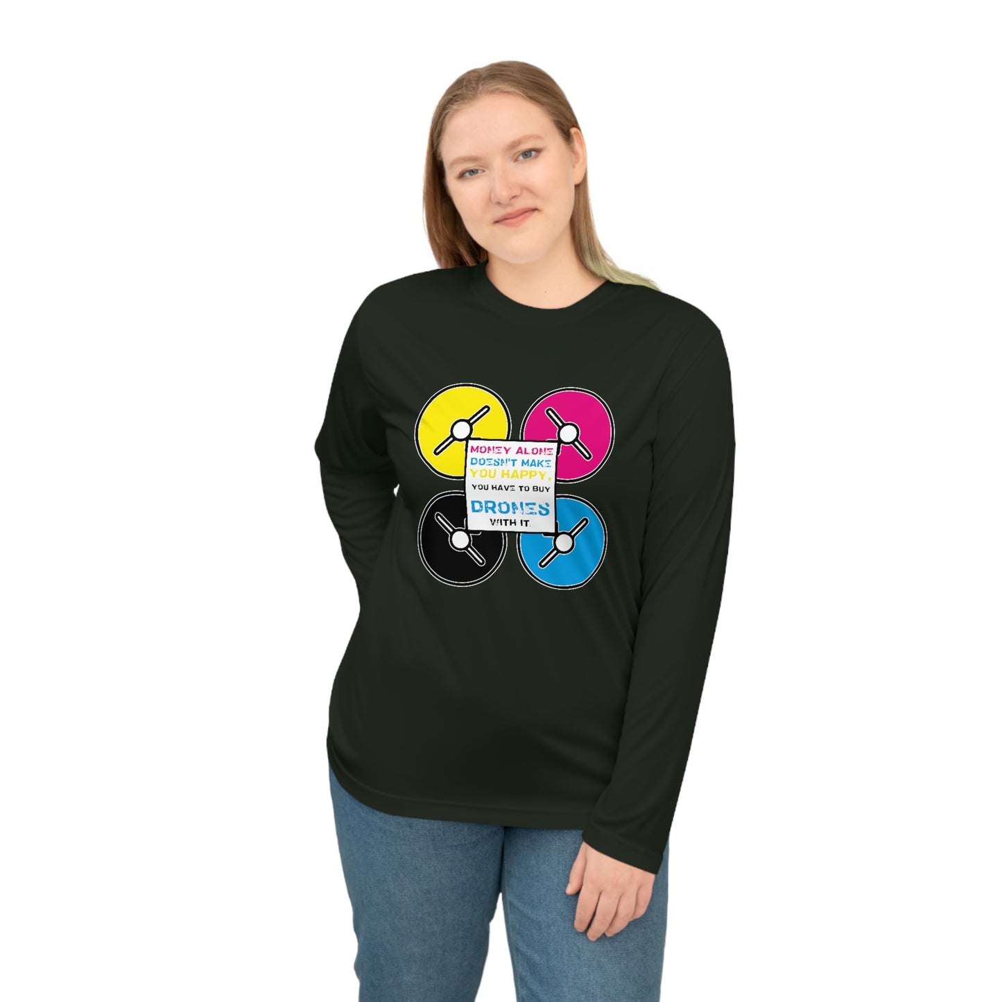 Happy Drones Unisex Performance Long Sleeve Shirt