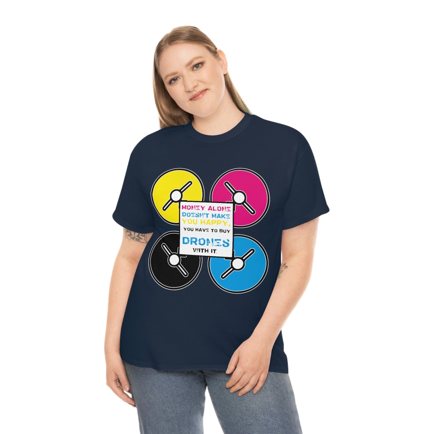 Happy Drones Unisex Heavy Cotton Tee