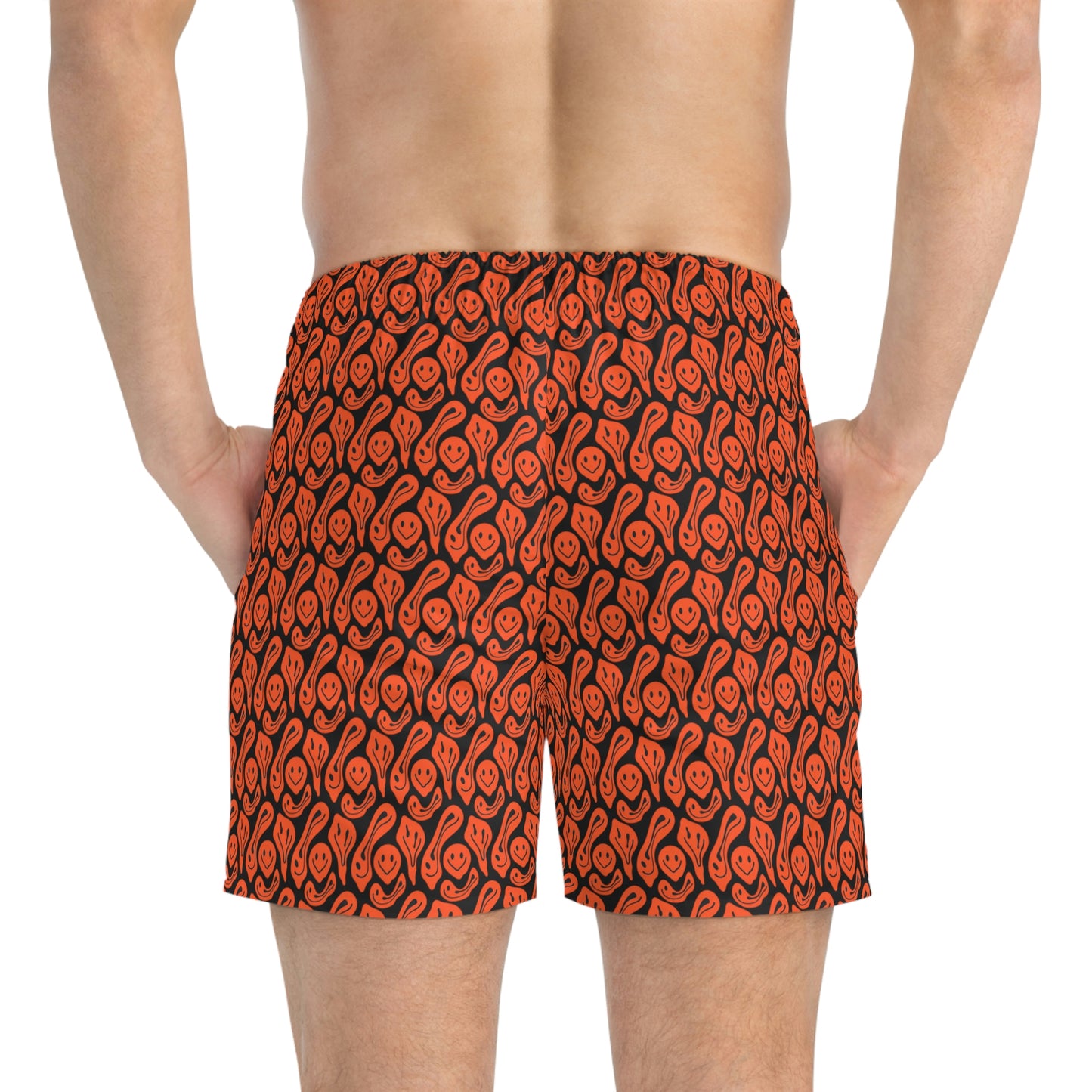 Liquid Black Red Smileys Swim Trunks