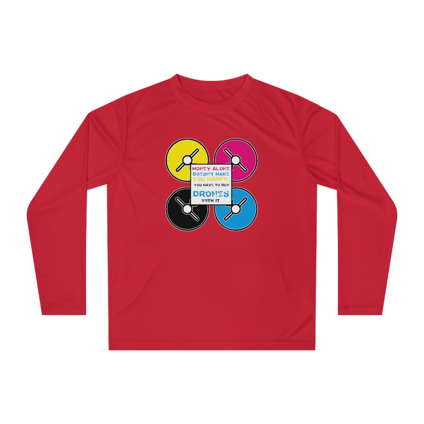 Happy Drones Unisex Performance Long Sleeve Shirt