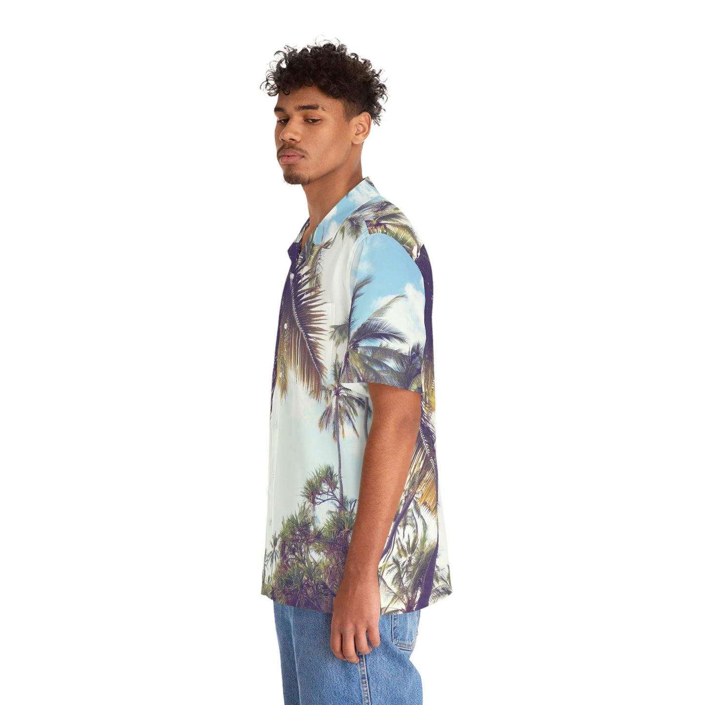 Beverly Hills palm leaves Men's Hawaiian Shirt (AOP)