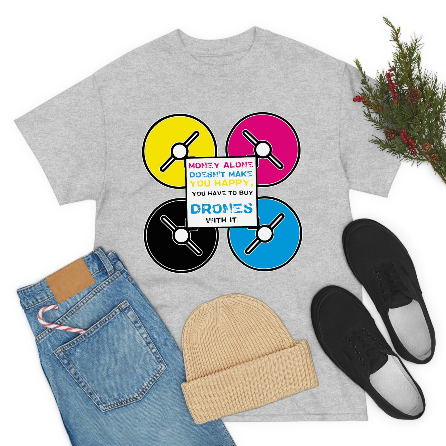 Happy Drones Unisex Heavy Cotton Tee