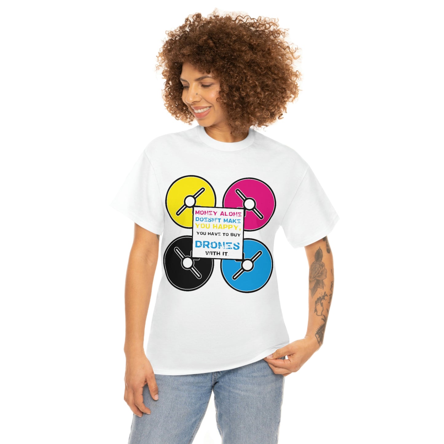 Happy Drones Unisex Heavy Cotton Tee