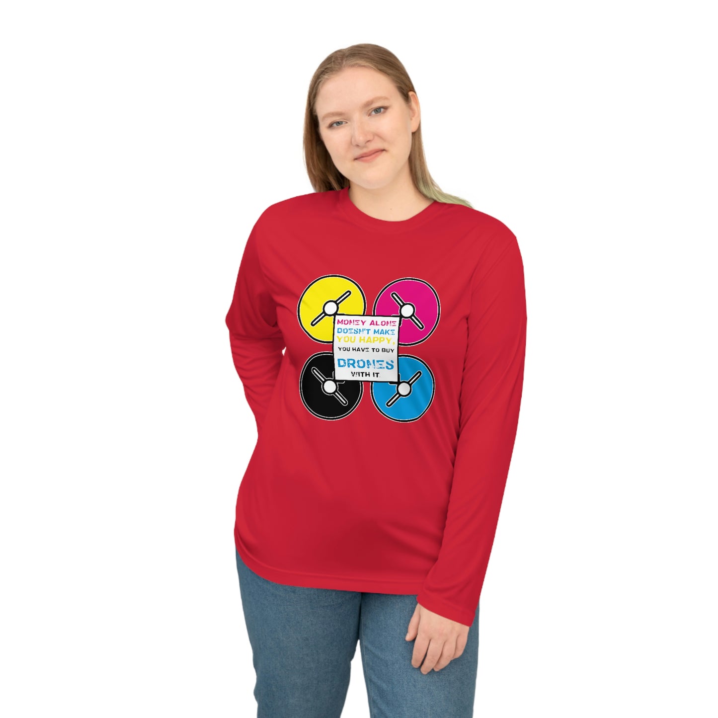 Happy Drones Unisex Performance Long Sleeve Shirt