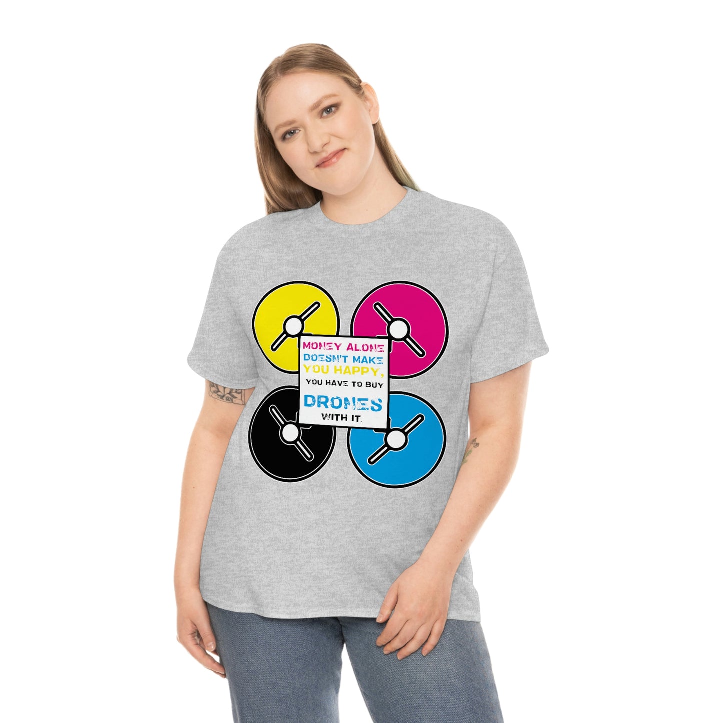 Happy Drones Unisex Heavy Cotton Tee