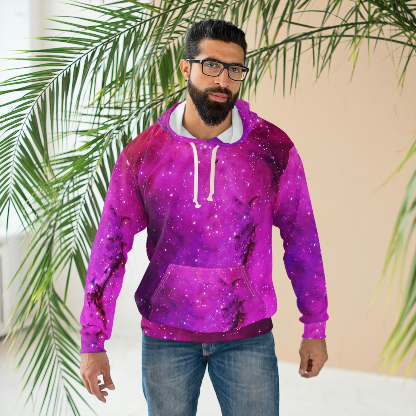 Pink Galaxy fog AOP Unisex Pullover Hoodie