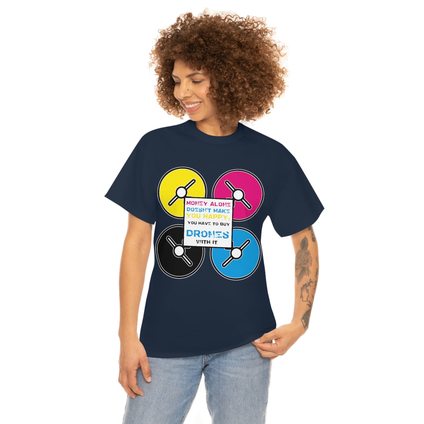 Happy Drones Unisex Heavy Cotton Tee