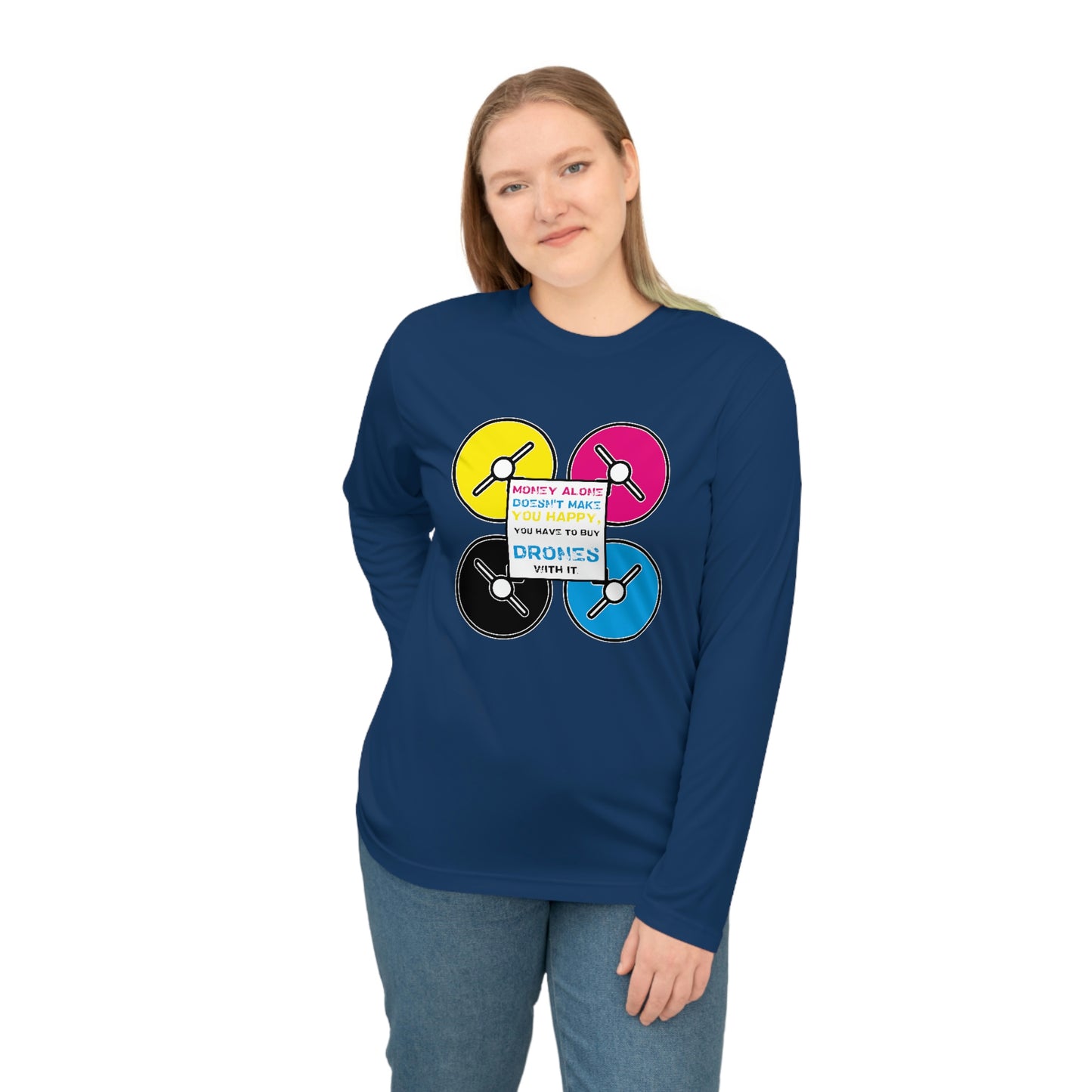 Happy Drones Unisex Performance Long Sleeve Shirt