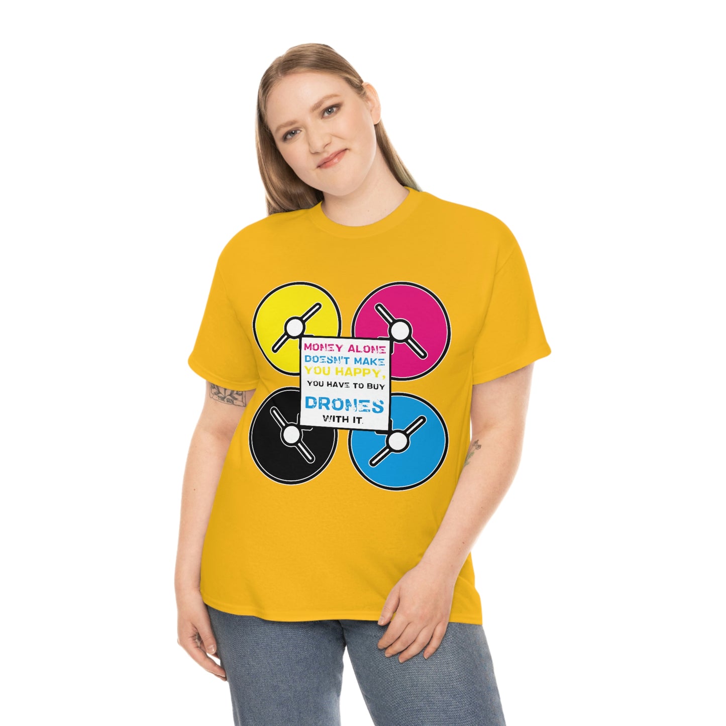 Happy Drones Unisex Heavy Cotton Tee