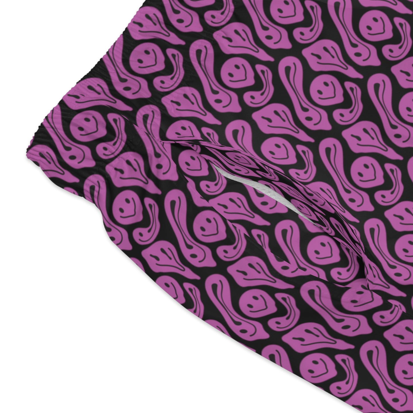 Liquid Black Pink Smileys Swim Trunks