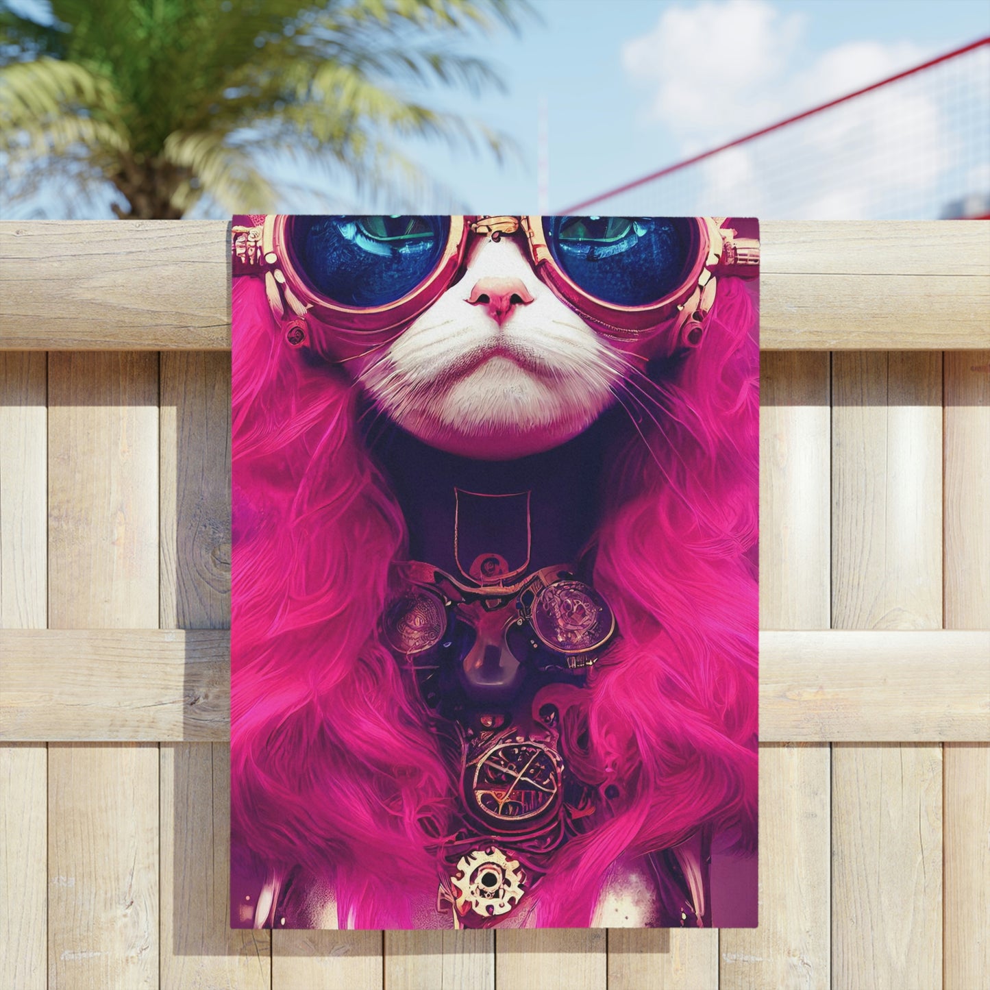 Cool Cat Pink Beach Towels