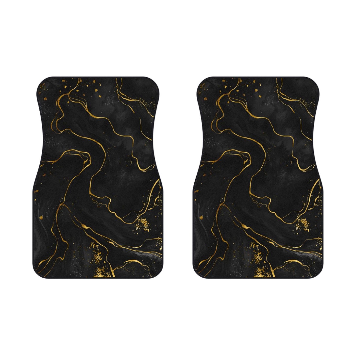 Black and Gold River Car Mats (2x Front)
