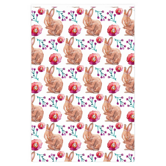 Bunny and Flower Wrapping Paper