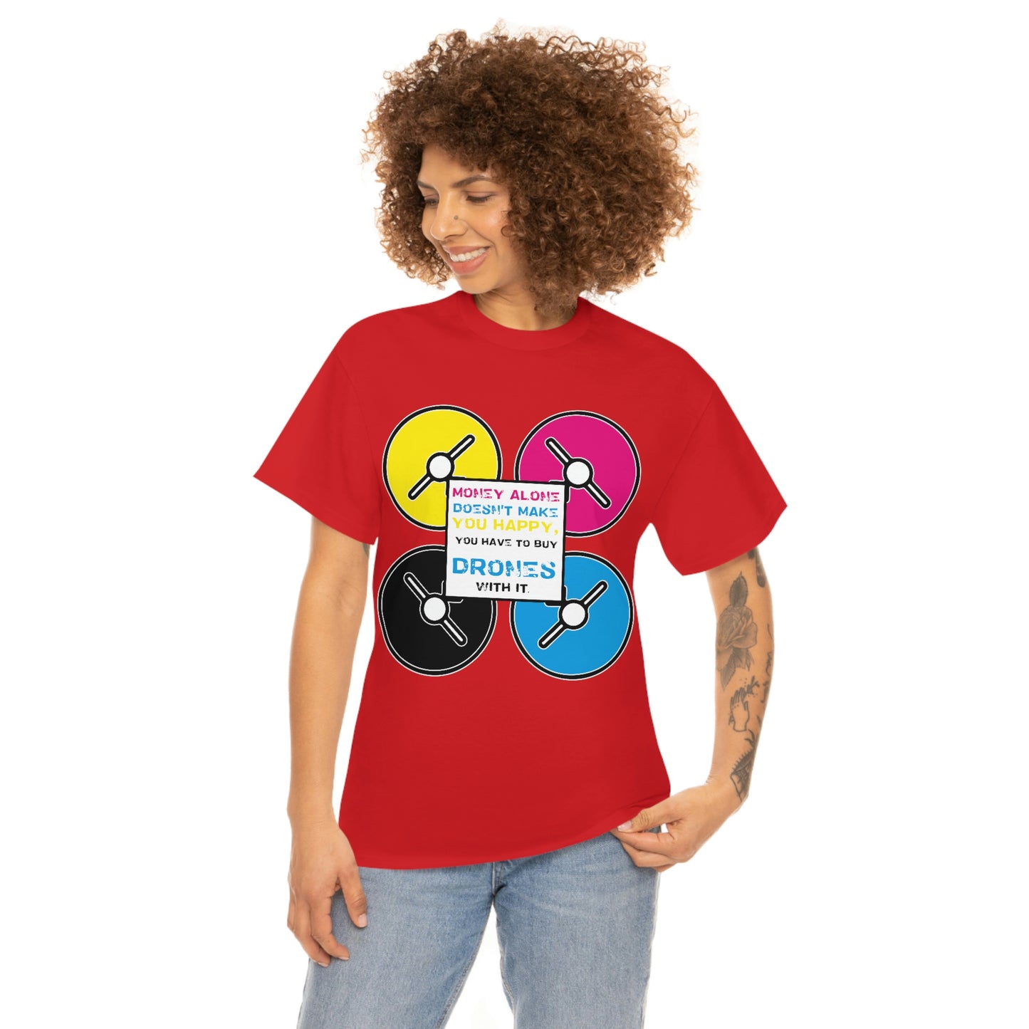 Happy Drones Unisex Heavy Cotton Tee