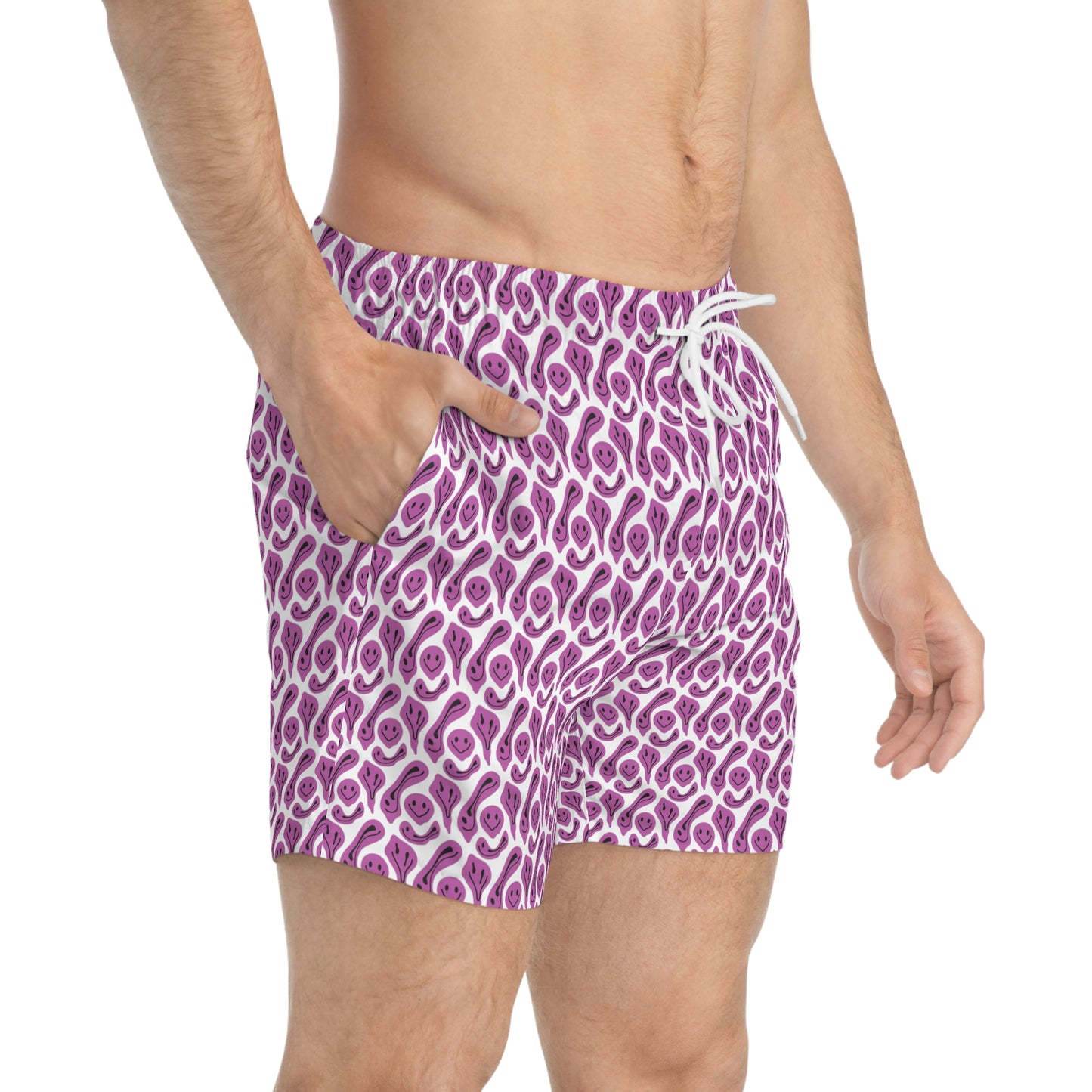 Liquid Pink Smileys Swim Trunks