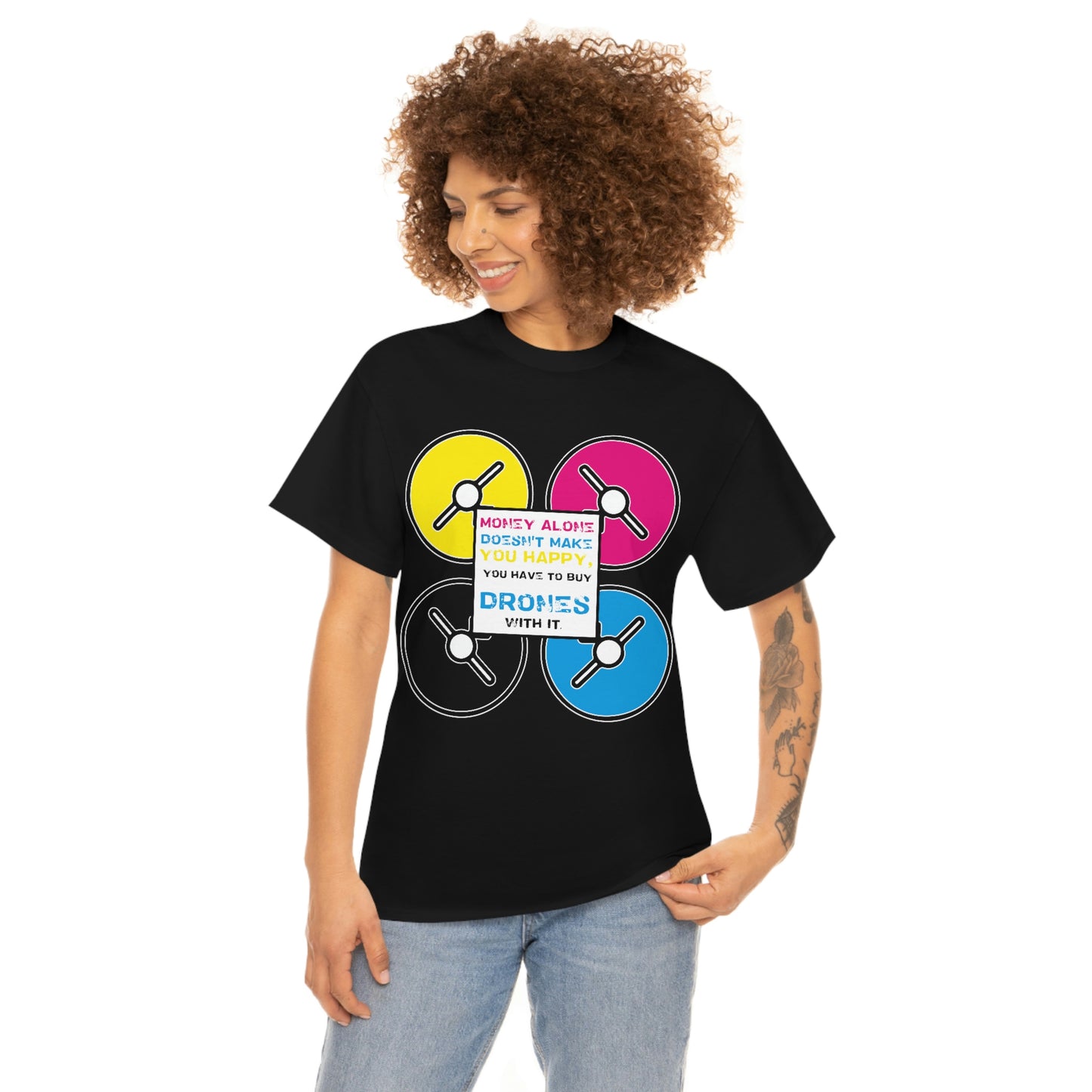 Happy Drones Unisex Heavy Cotton Tee
