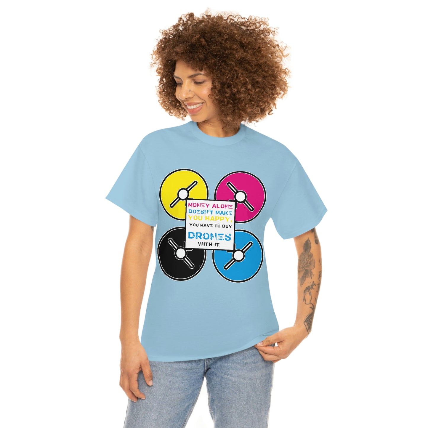 Happy Drones Unisex Heavy Cotton Tee