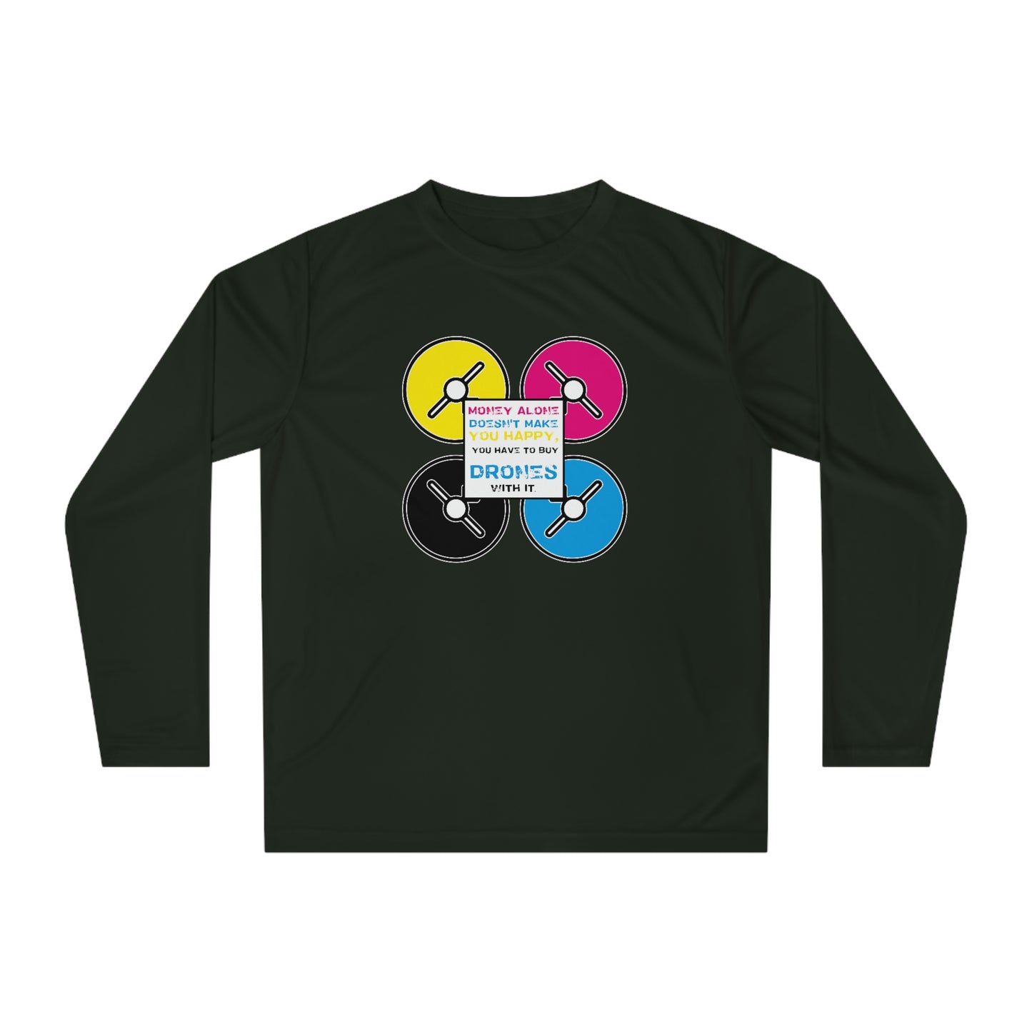 Happy Drones Unisex Performance Long Sleeve Shirt
