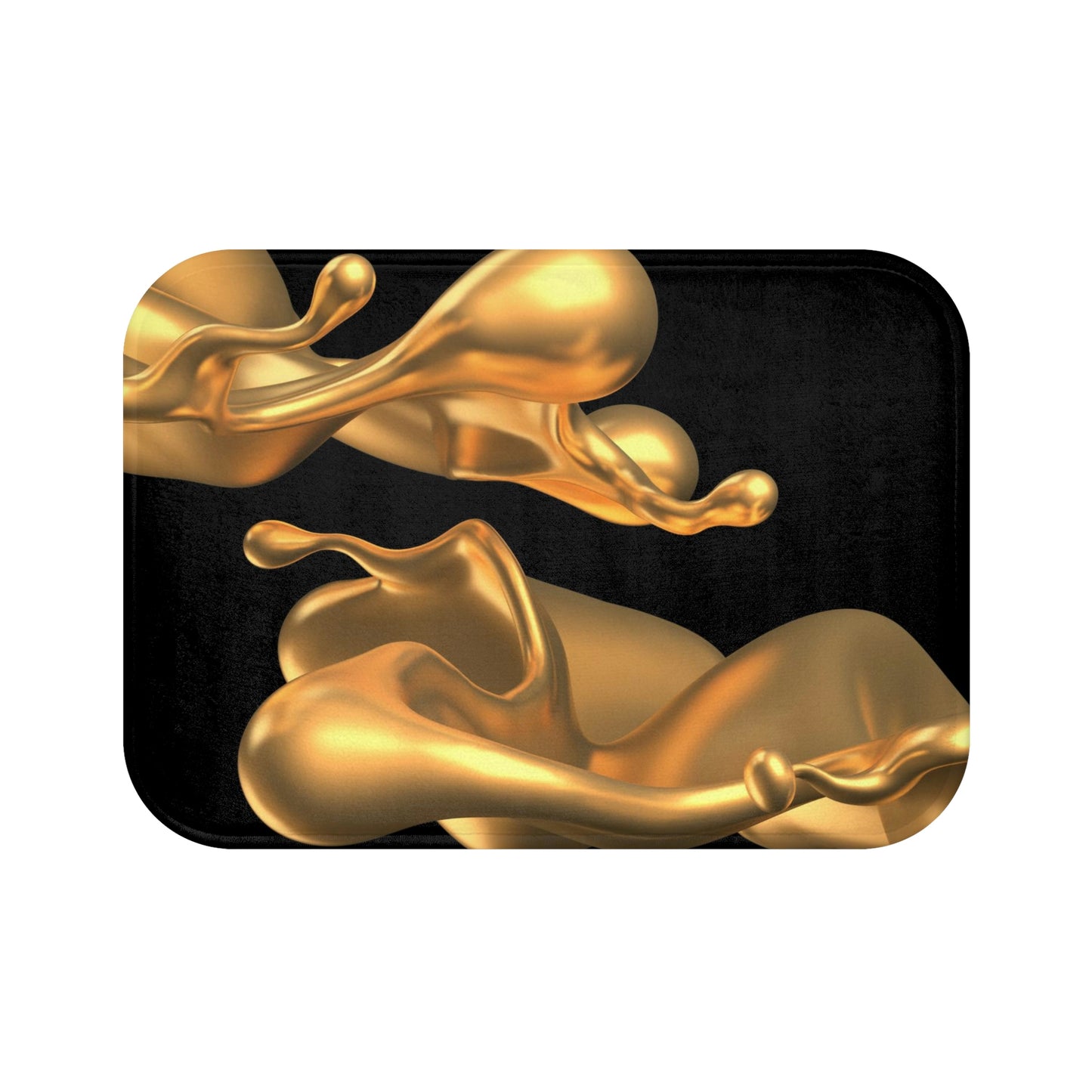 liquid Gold on Black Bath Mat