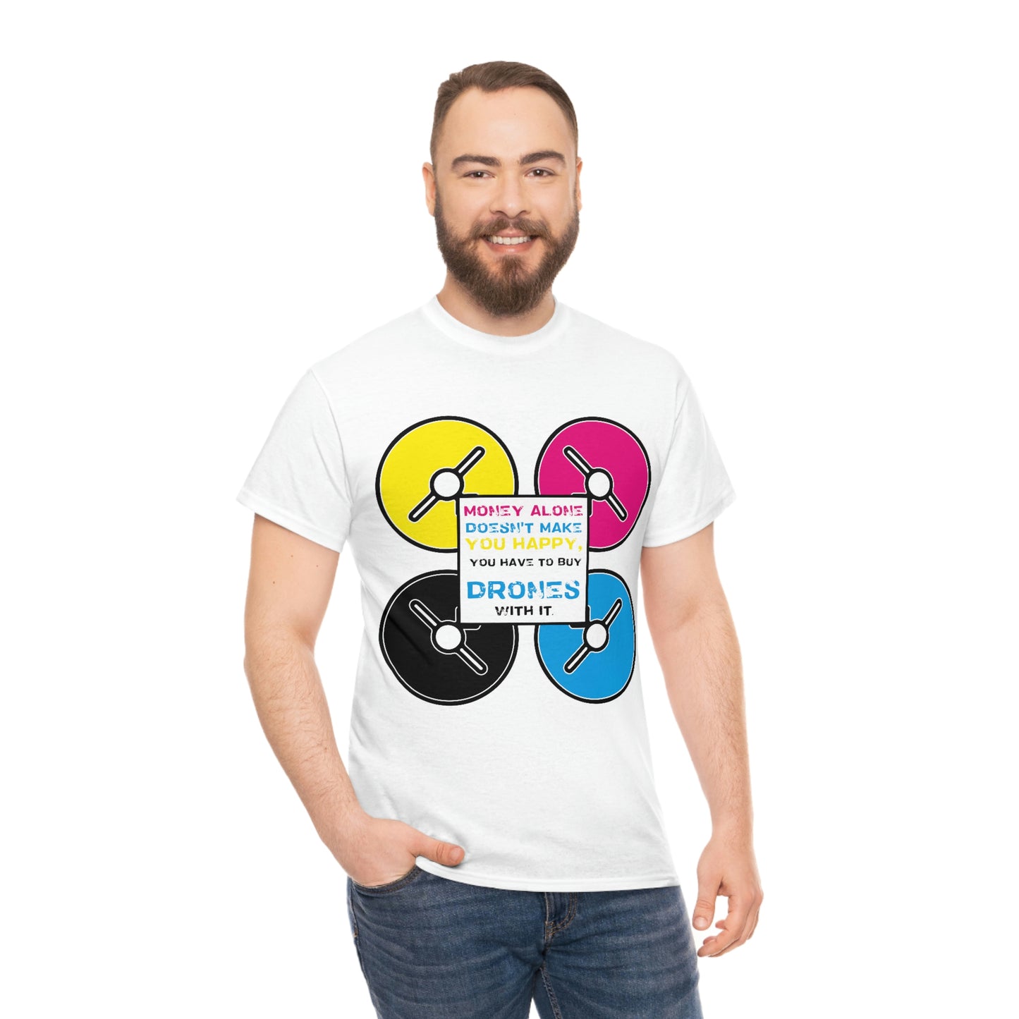 Happy Drones Unisex Heavy Cotton Tee