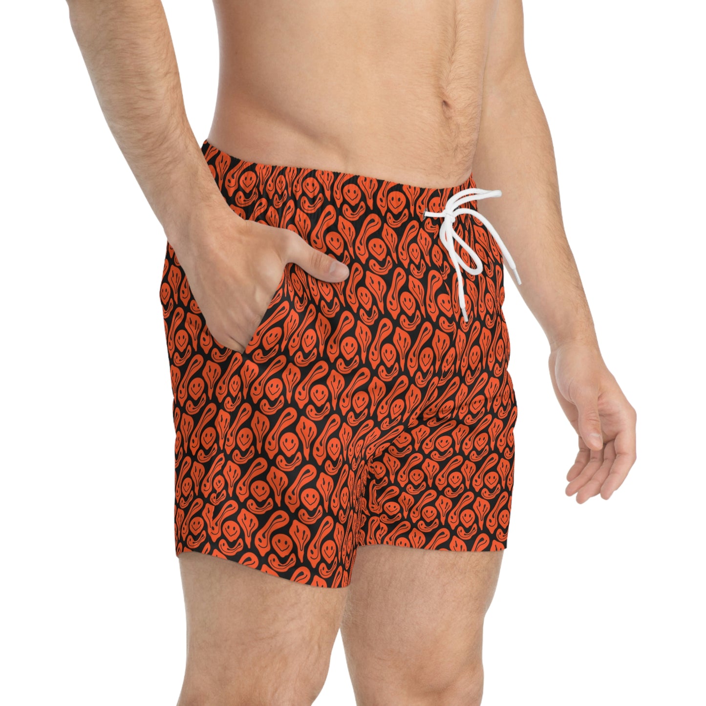 Liquid Black Red Smileys Swim Trunks
