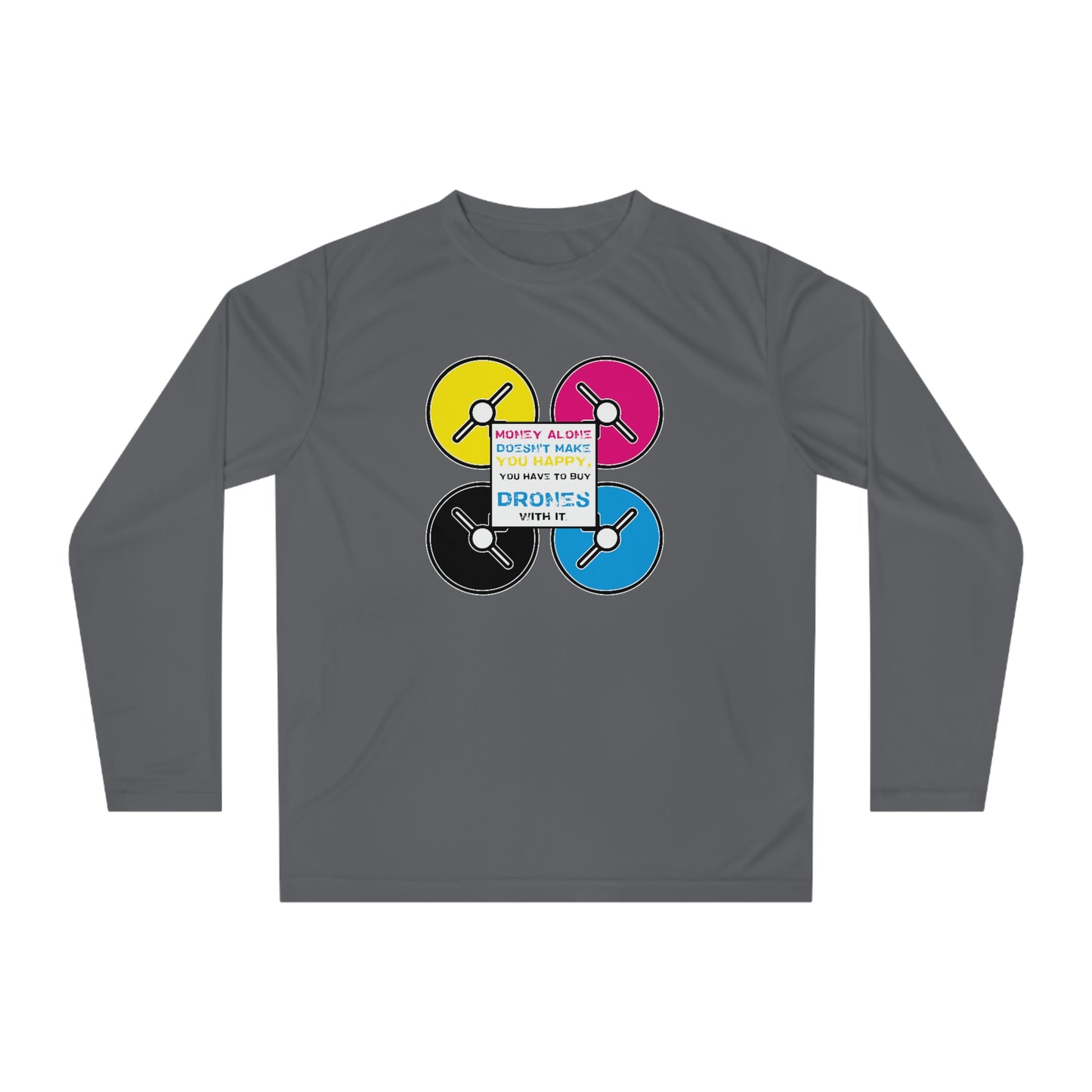 Happy Drones Unisex Performance Long Sleeve Shirt