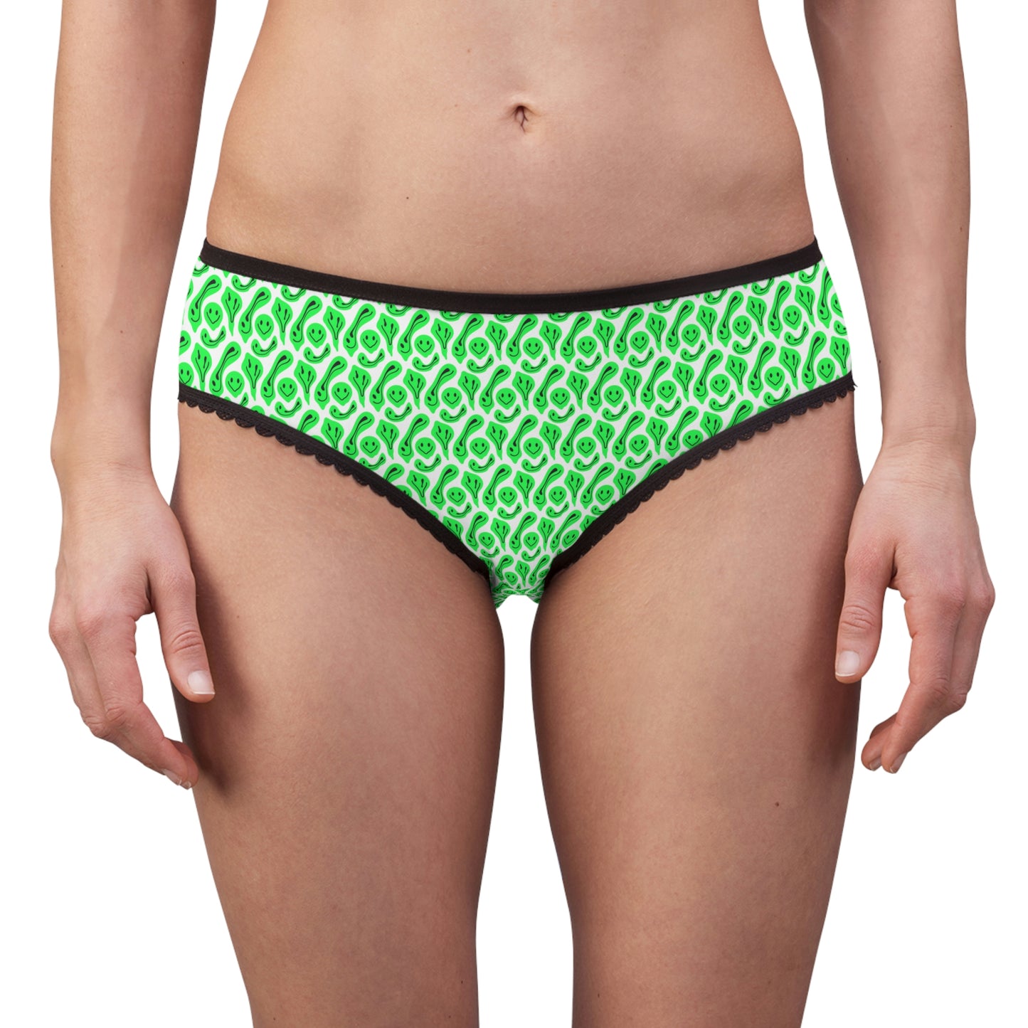 Liquide Black Green Smileys Women's Briefs